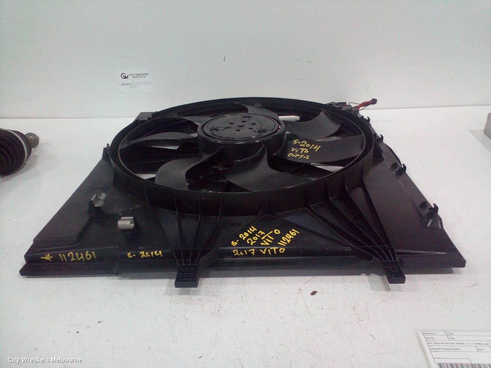 MERCEDES VITO FAN, 447, RADIATOR FAN, DIESEL, 2.1, TURBO, 651.950 CODE, 03/2015 - 02/2022