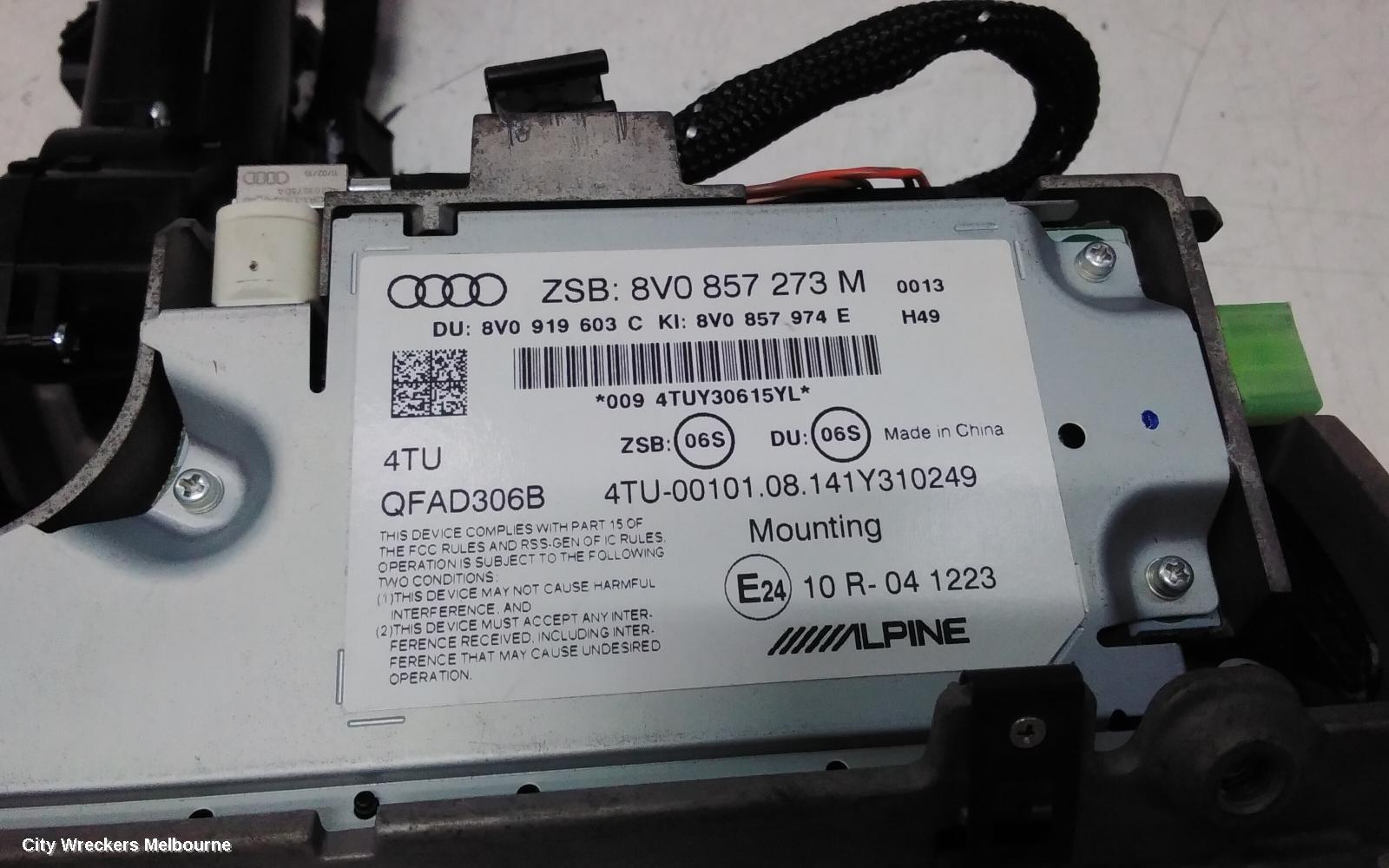 AUDI A3 RADIO/CD/DVD/SAT/TV, DISPLAY SCREEN, MIB (STD), 8V, 05/2013 - 10/2020