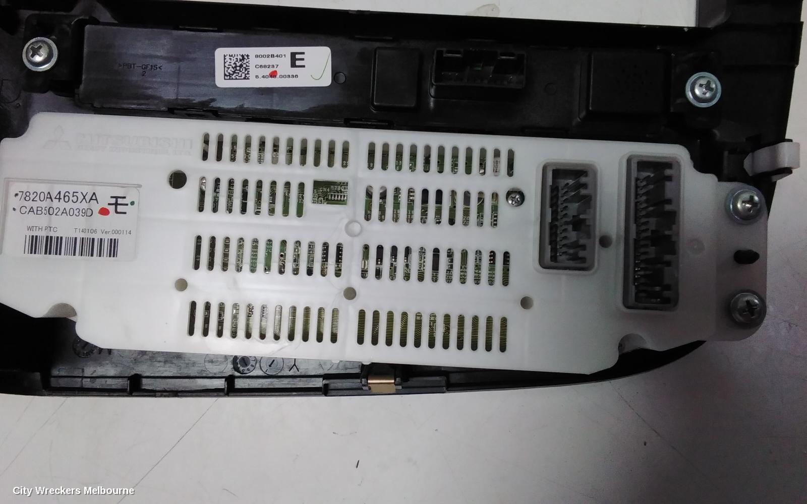 MITSUBISHI OUTLANDER HEATER/AC CONTROLS, DUAL ZONE CLIMATE CONTROL TYPE, ZJ-ZL, 10/2012 - 07/2021