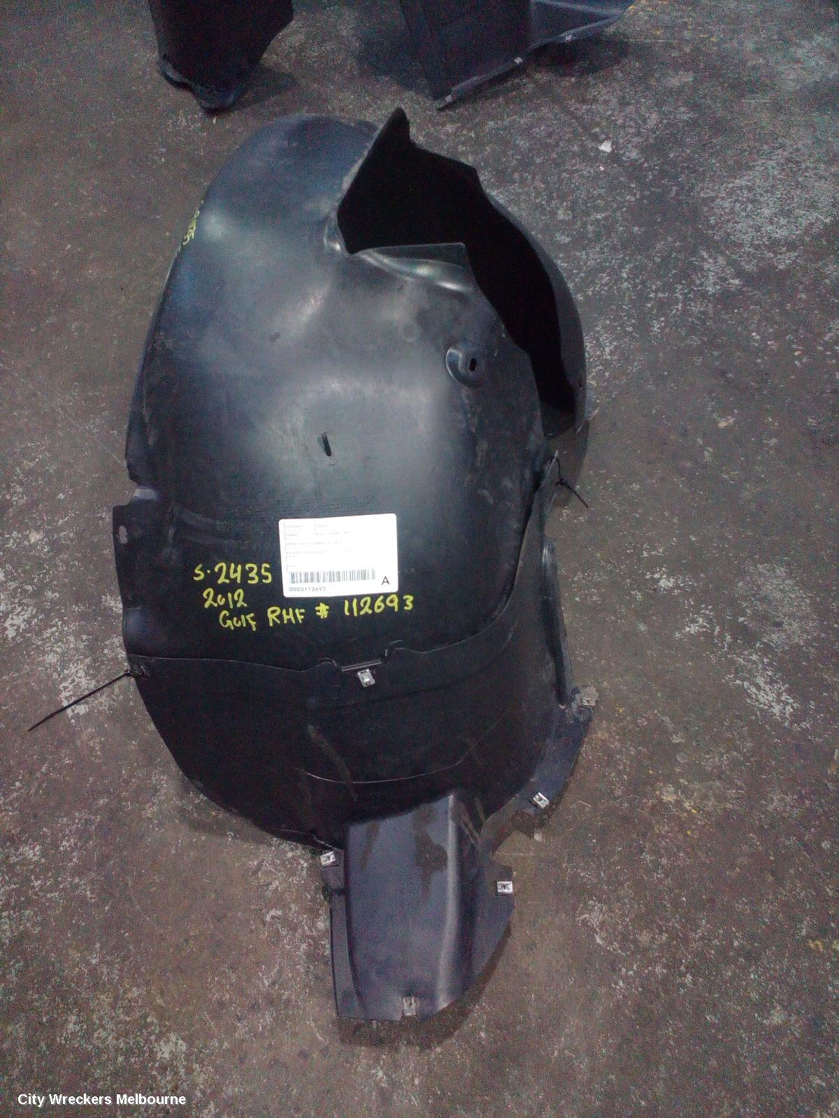 VOLKSWAGEN GOLF RIGHT GUARD LINER, GEN 6, HATCH/CABRIO, 10/2008 - 01/2016