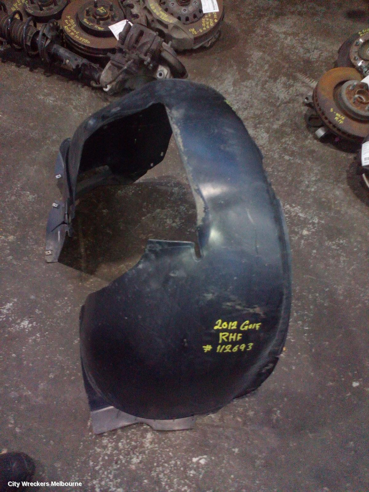 VOLKSWAGEN GOLF RIGHT GUARD LINER, GEN 6, HATCH/CABRIO, 10/2008 - 01/2016