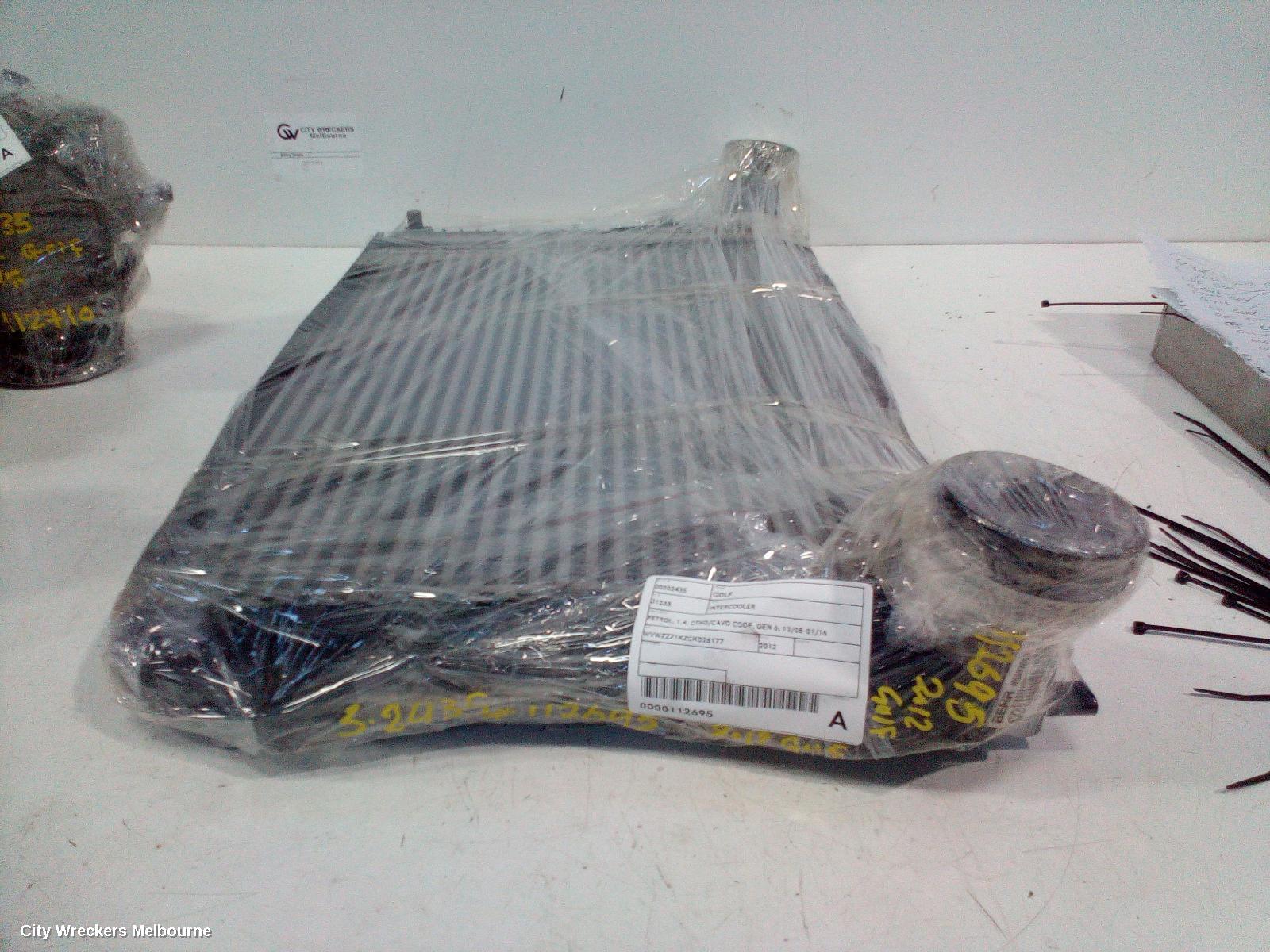 VOLKSWAGEN GOLF INTERCOOLER, PETROL, 1.4, CTHD/CAVD CODE, GEN 6, 10/2008 - 01/2016
