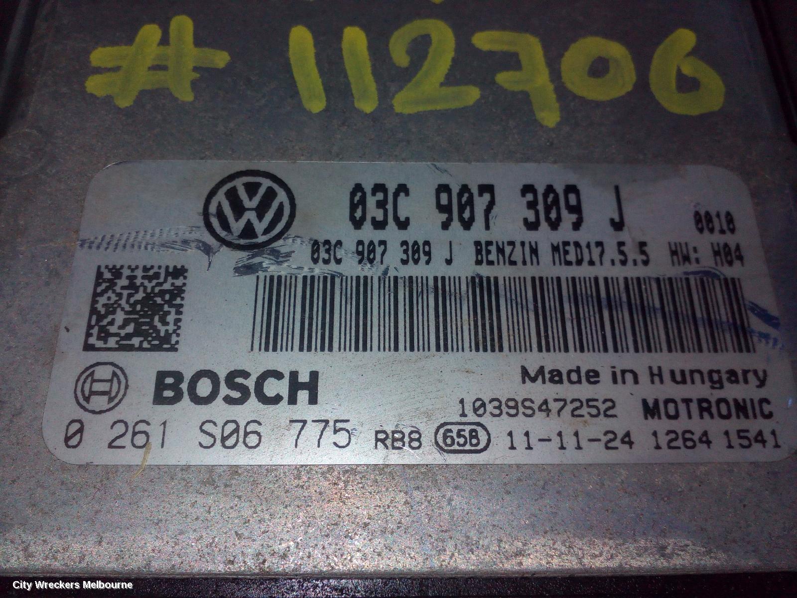 VOLKSWAGEN GOLF ECU, ENGINE ECU, 1.4, PETROL, CTHD CODE, ECU ONLY, GEN 6, 10/2008 - 01/2016