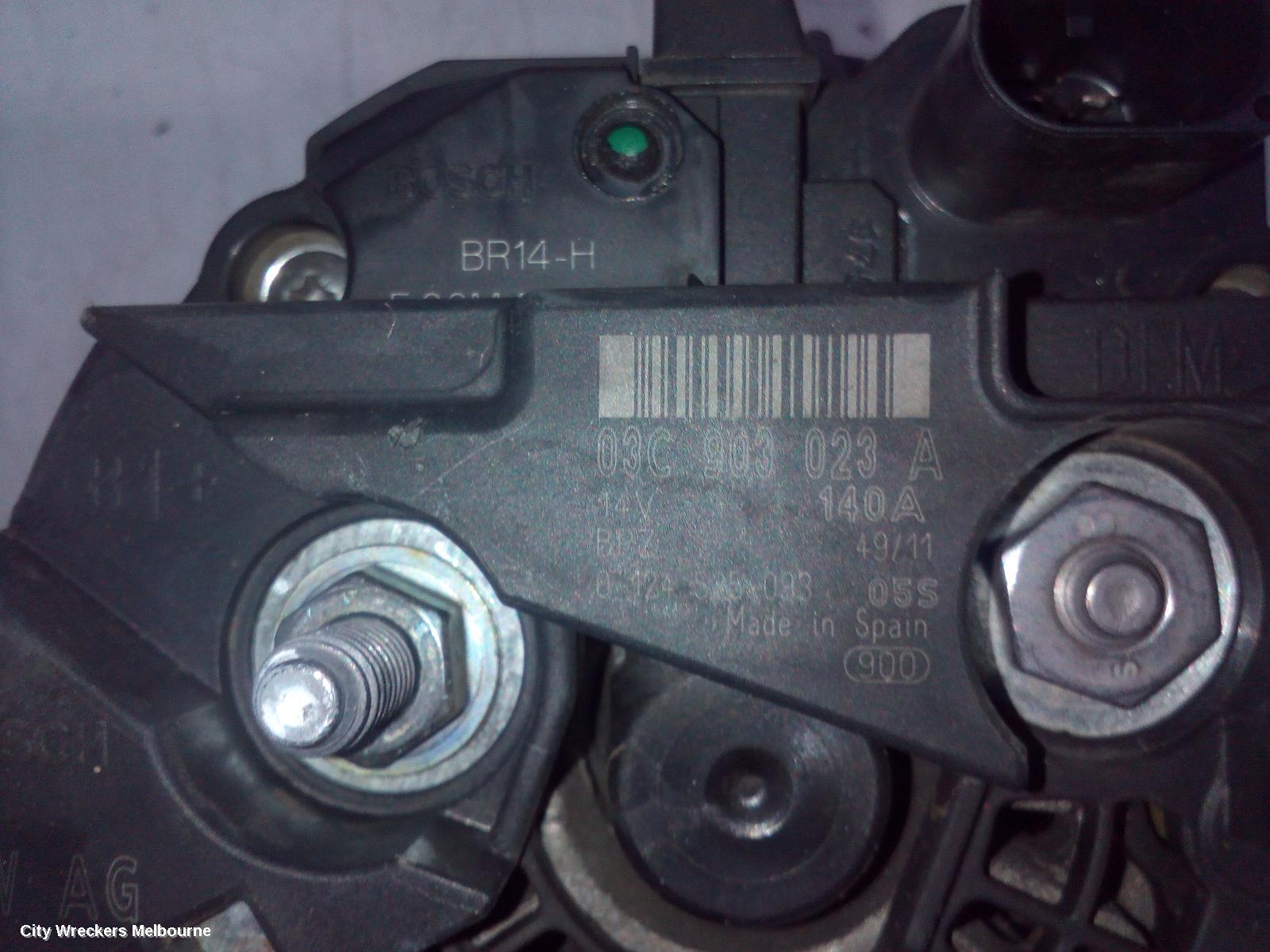 VOLKSWAGEN GOLF ALTERNATOR, PETROL, 1.4, BOSCH 140AMP, GEN 6, 10/2008 - 01/2016