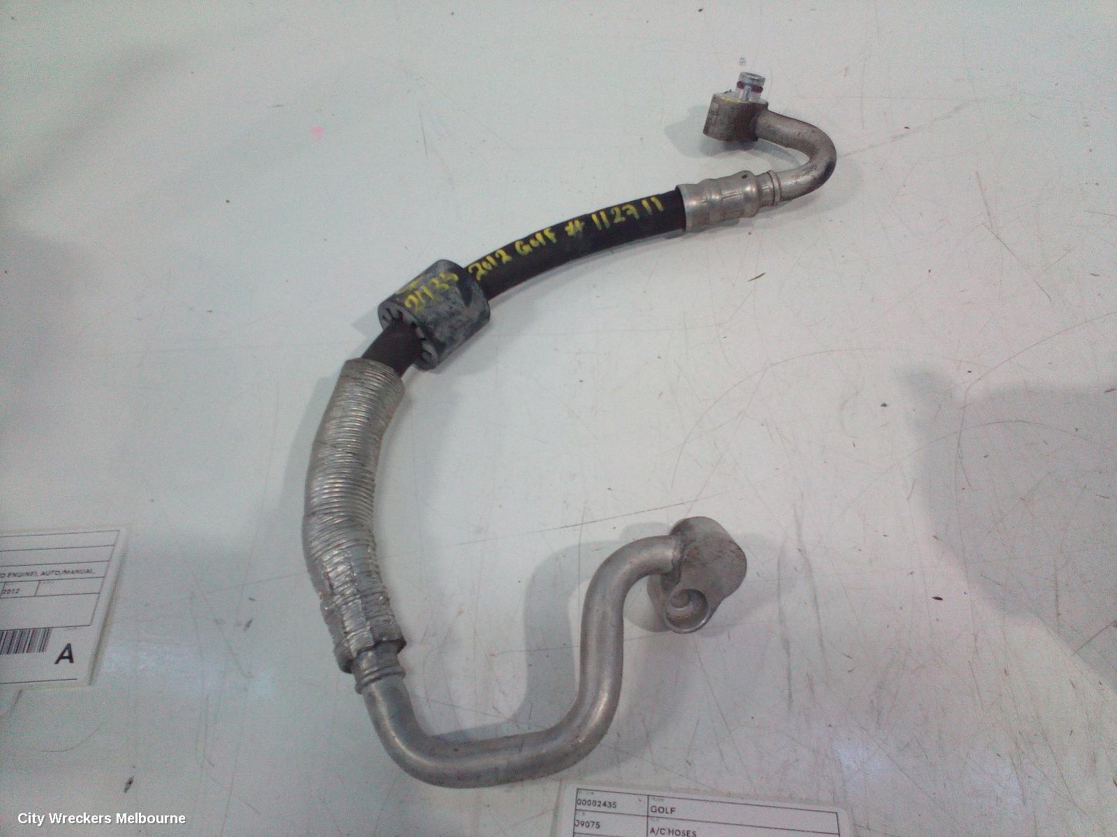 VOLKSWAGEN GOLF A/C HOSES, PETROL, COMPRESSOR TO EVAPORATOR, GEN 6, 10/2008 - 01/2016
