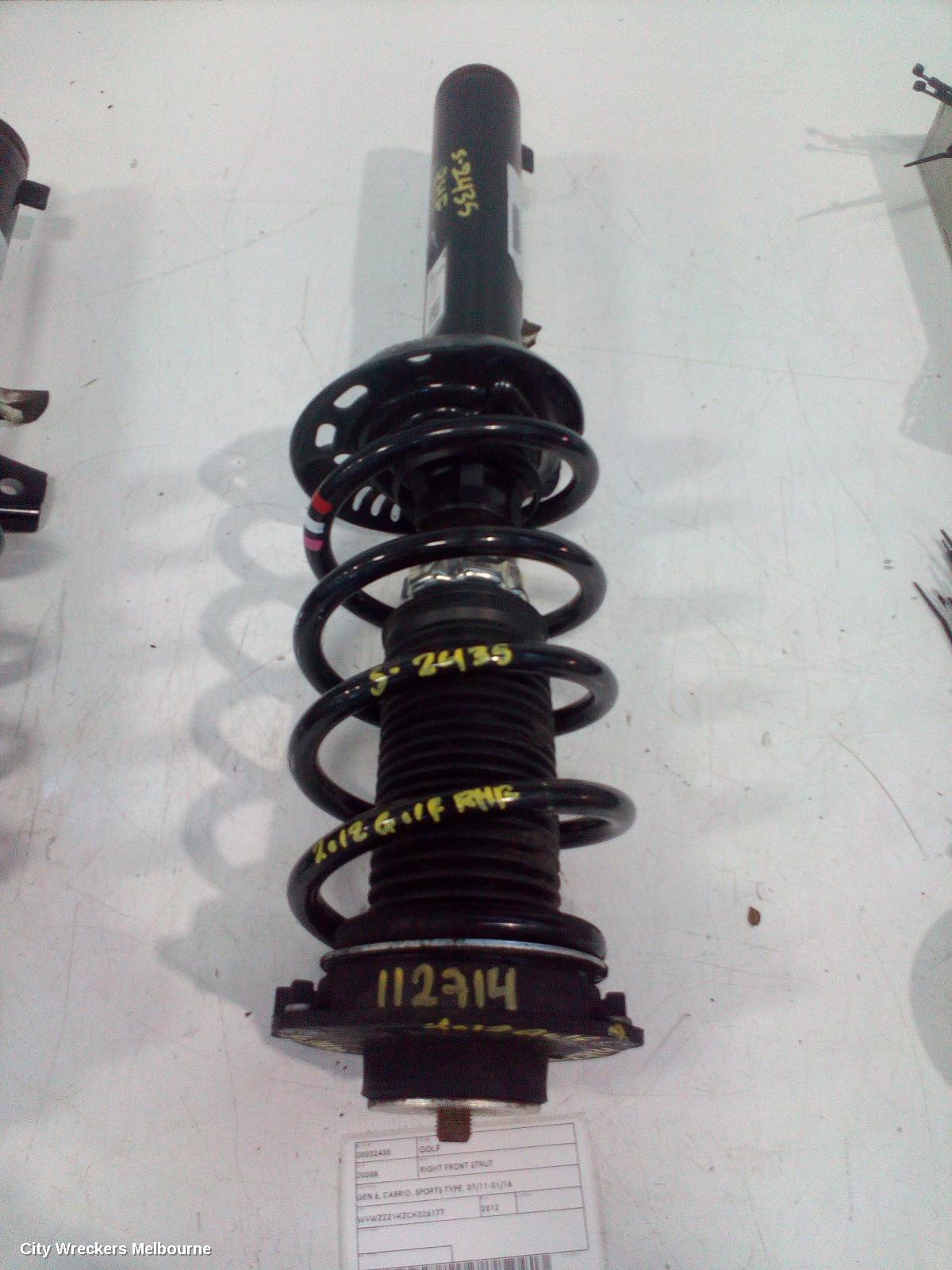 VOLKSWAGEN GOLF RIGHT FRONT STRUT, GEN 6, CABRIO, SPORTS TYPE, 07/2011 - 01/2016
