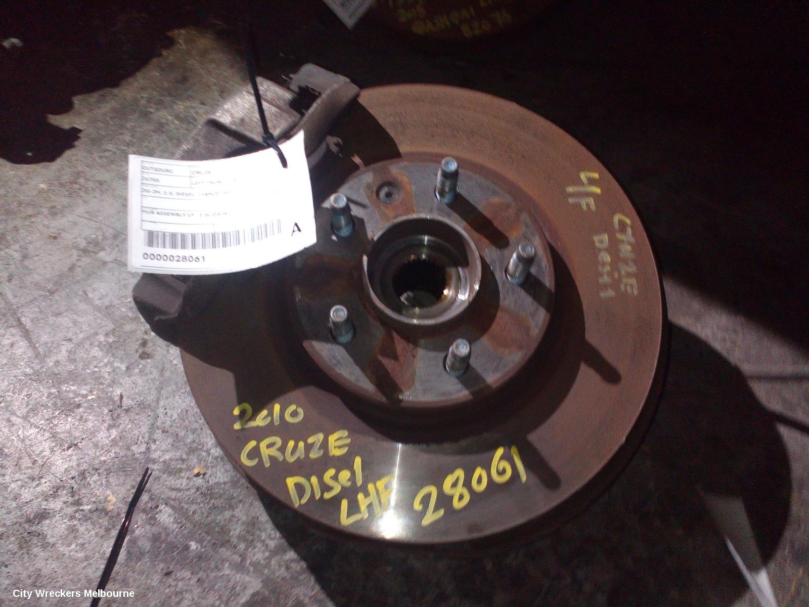 HOLDEN CRUZE LEFT FRONT HUB ASSEMBLY, JG-JH, 2.0, DIESEL, 115PCD, 03/2009 - 01/2017