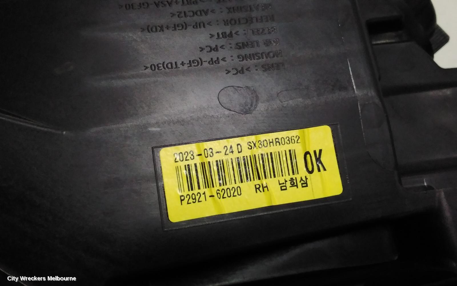 KIA SORENTO RIGHT HEADLAMP, MQ4, LED NON PROJECTOR TYPE, 02/2020 ONWARDS