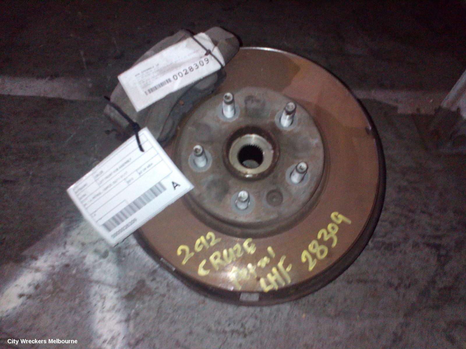 HOLDEN CRUZE LEFT FRONT HUB ASSEMBLY, JH, 1.4, PETROL, 105PCD, 03/2011 - 01/2017