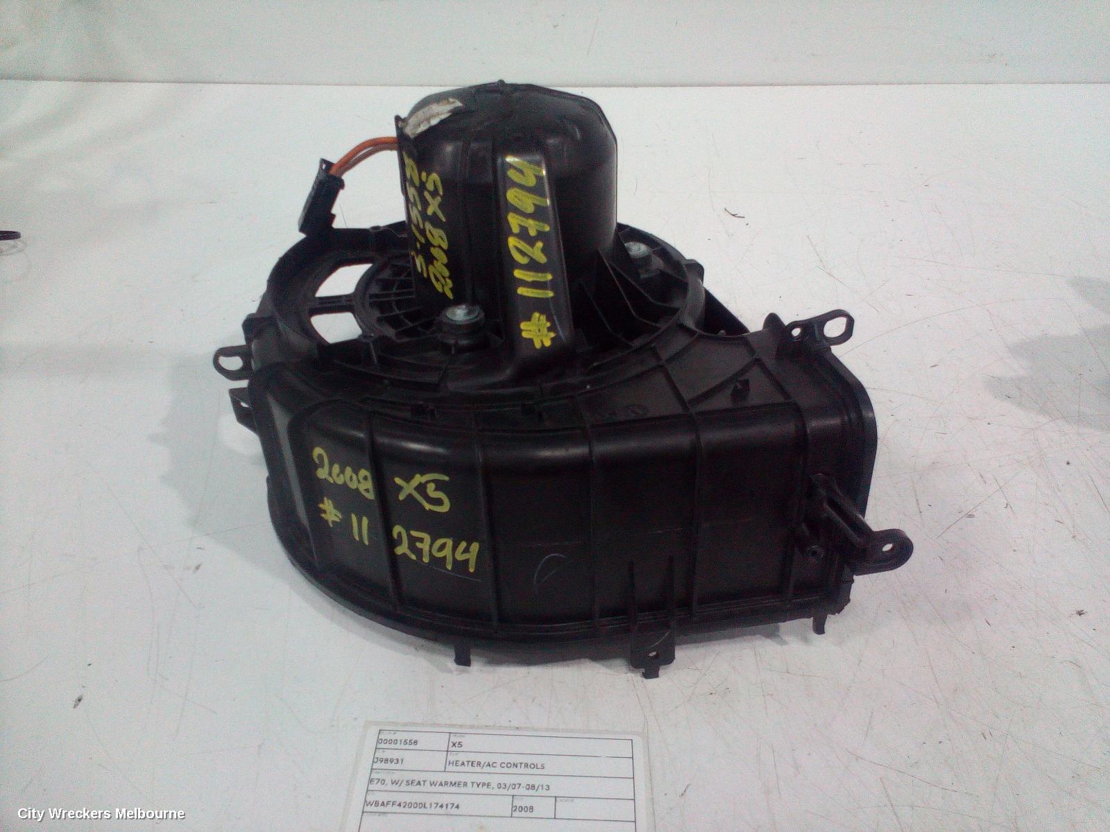 BMW X5 HEATER/AC CONTROLS, E70, W/ SEAT WARMER TYPE, 03/2007 - 08/2013
