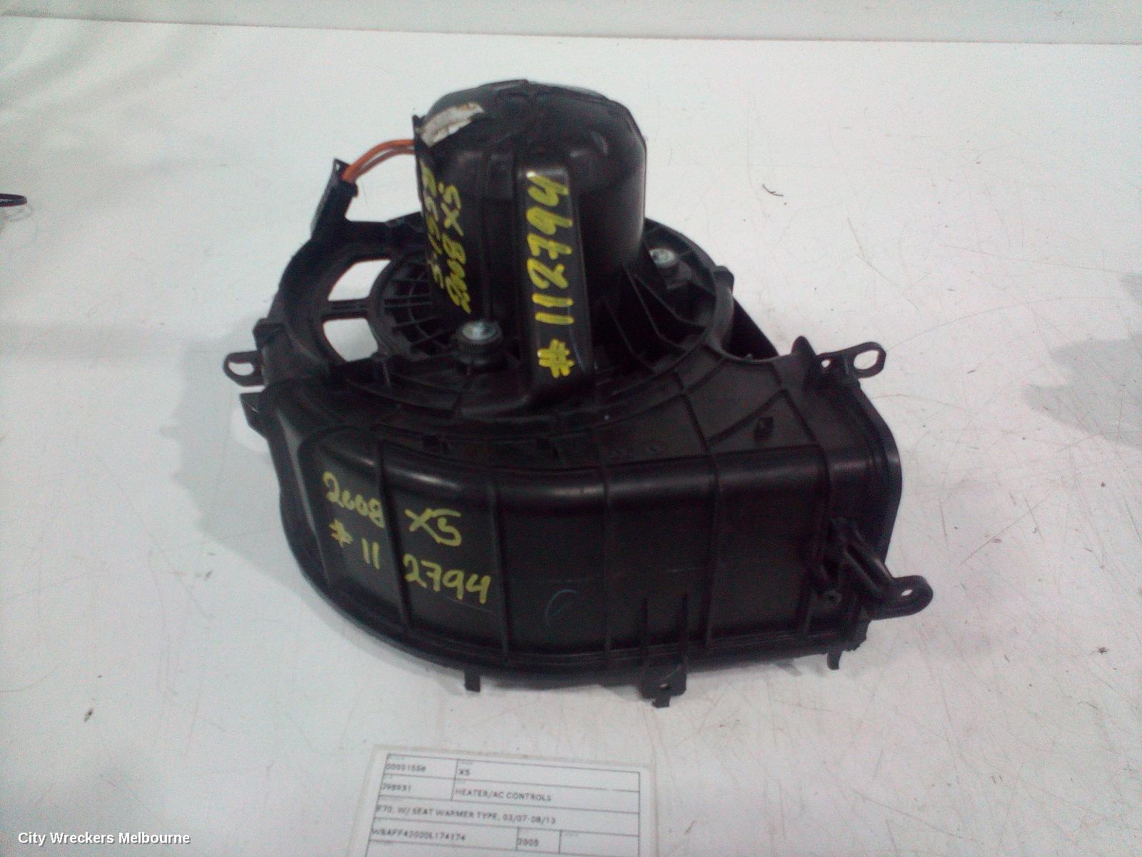 BMW X5 HEATER/AC CONTROLS, E70, W/ SEAT WARMER TYPE, 03/2007 - 08/2013