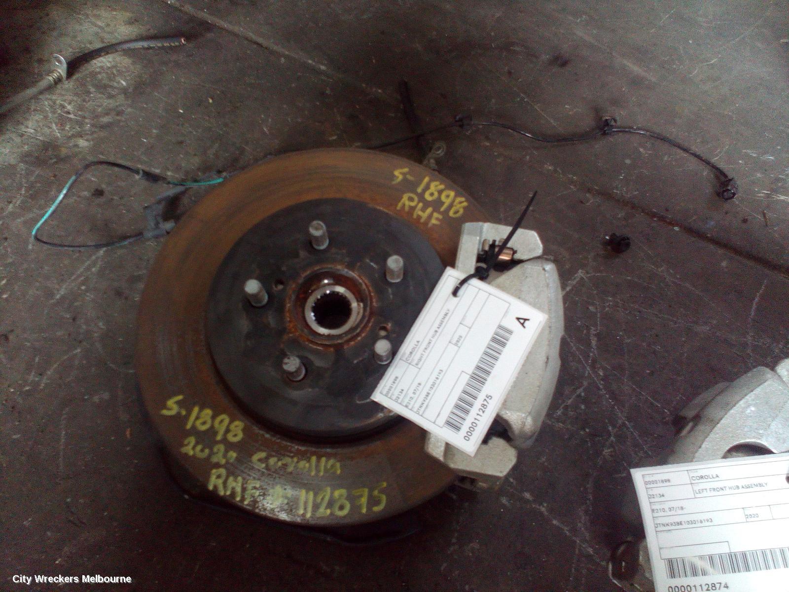 TOYOTA COROLLA RIGHT FRONT HUB ASSEMBLY, E210, 07/2018 ONWARDS