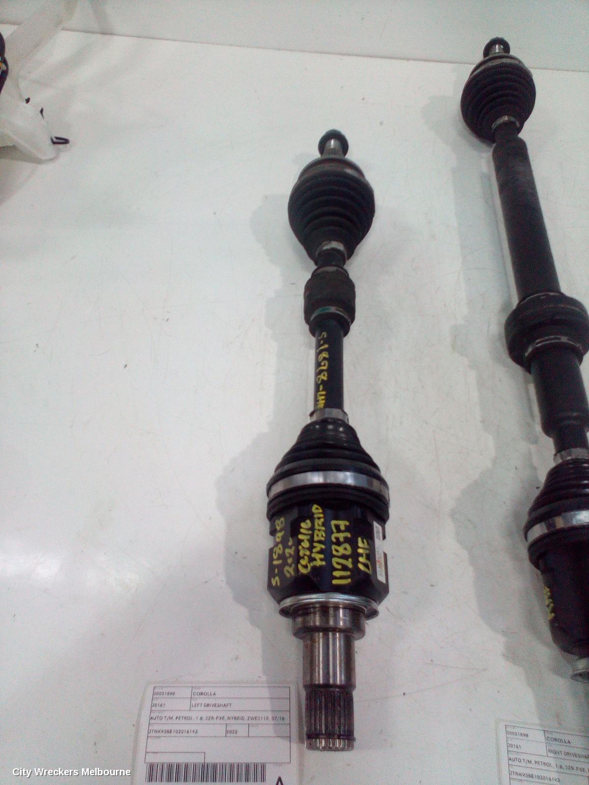 TOYOTA COROLLA LEFT DRIVESHAFT, AUTO T/M, PETROL, 1.8, 2ZR-FXE, HYBRID, ZWE211R, 07/2018 ONWARDS