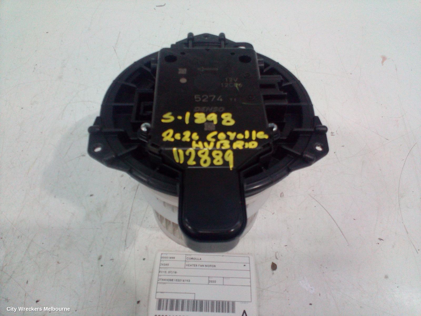 TOYOTA COROLLA HEATER FAN MOTOR, E210, 07/2018 ONWARDS