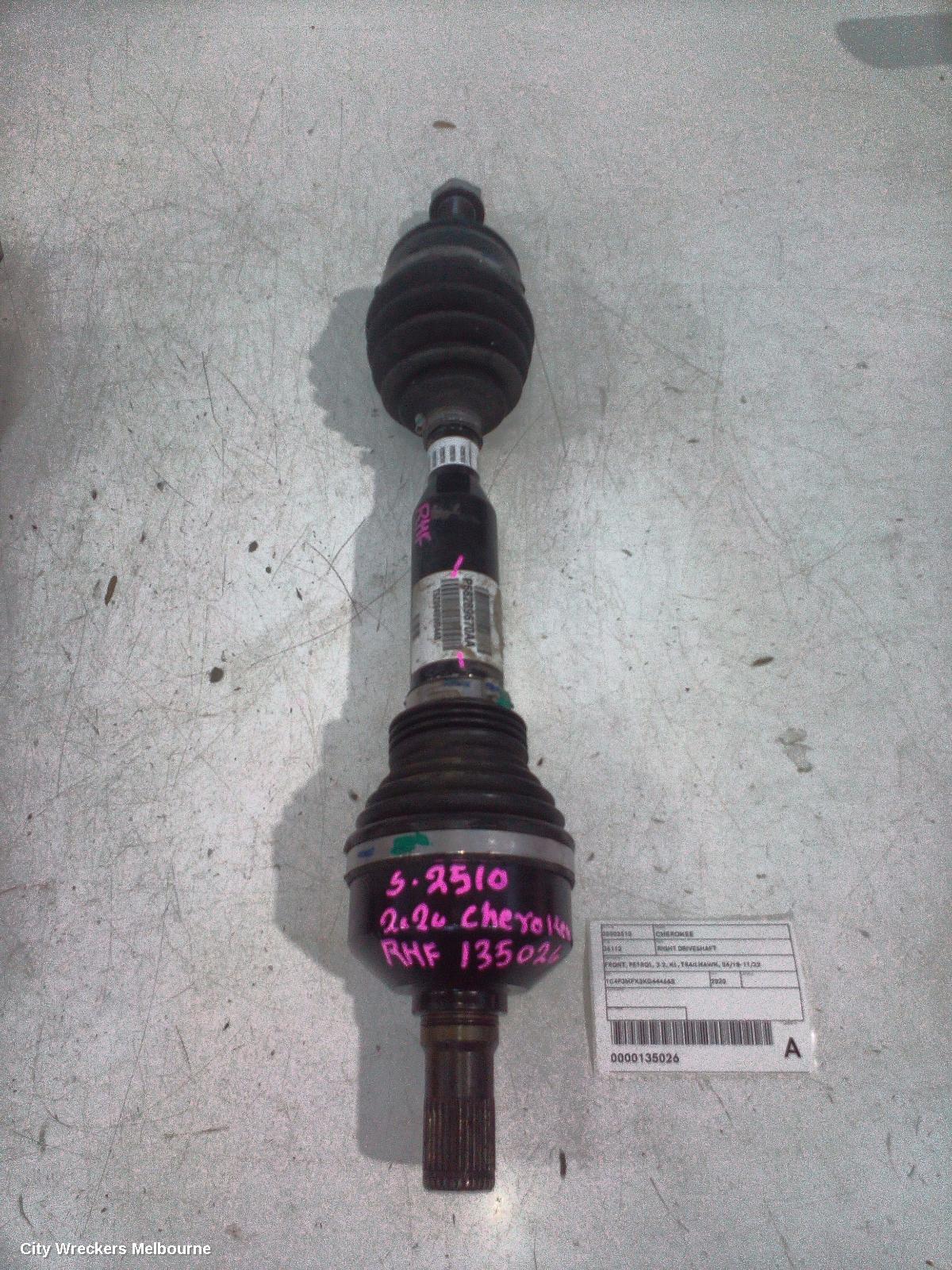 JEEP CHEROKEE RIGHT DRIVESHAFT, FRONT, PETROL, 3.2, KL, TRAILHAWK, 04/2018 - 11/2022
