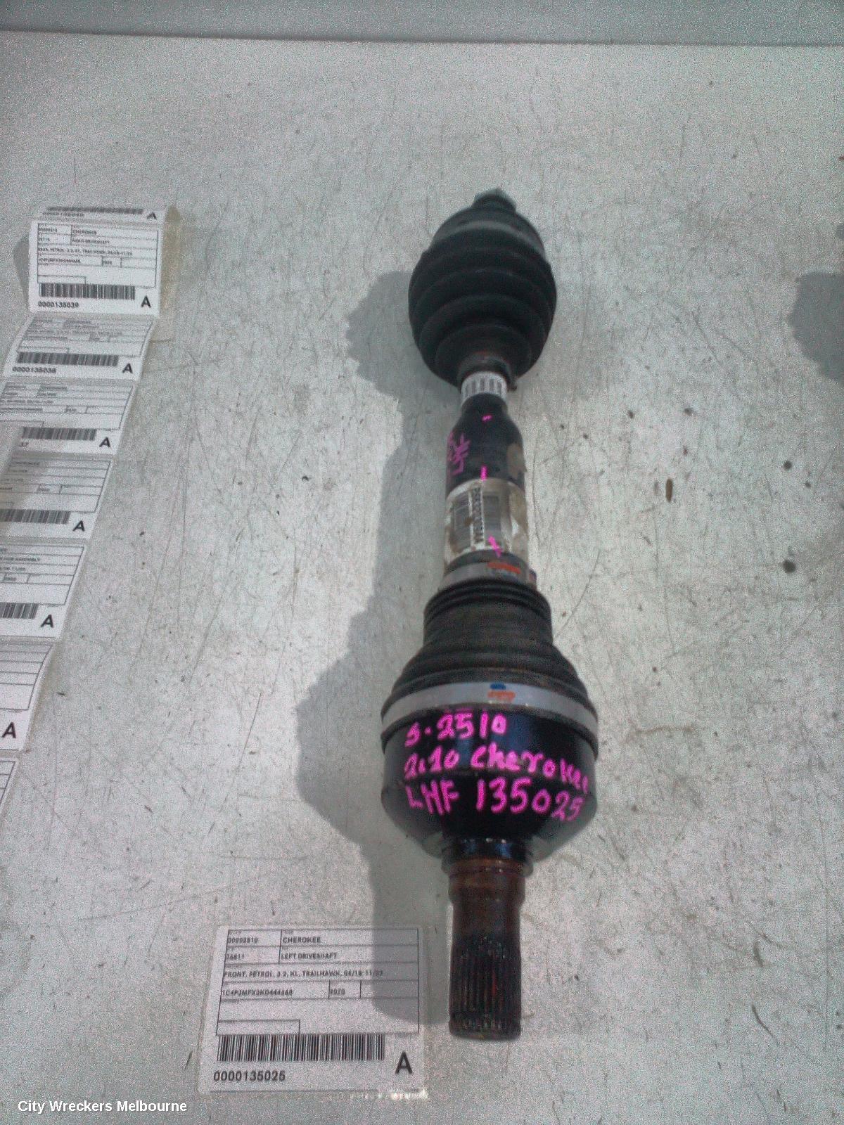 JEEP CHEROKEE LEFT DRIVESHAFT, FRONT, PETROL, 3.2, KL, TRAILHAWK, 04/2018 - 11/2022
