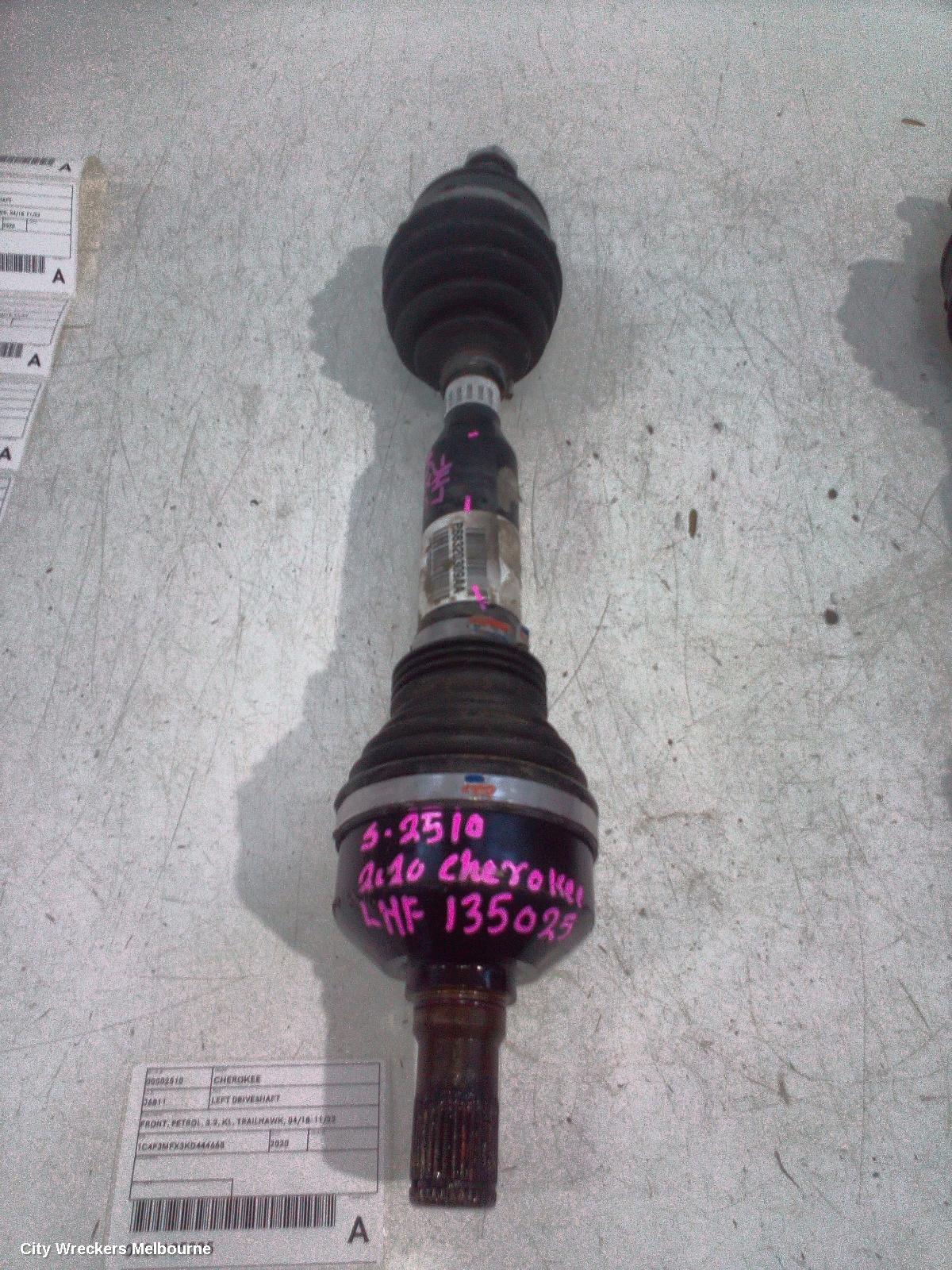 JEEP CHEROKEE LEFT DRIVESHAFT, FRONT, PETROL, 3.2, KL, TRAILHAWK, 04/2018 - 11/2022