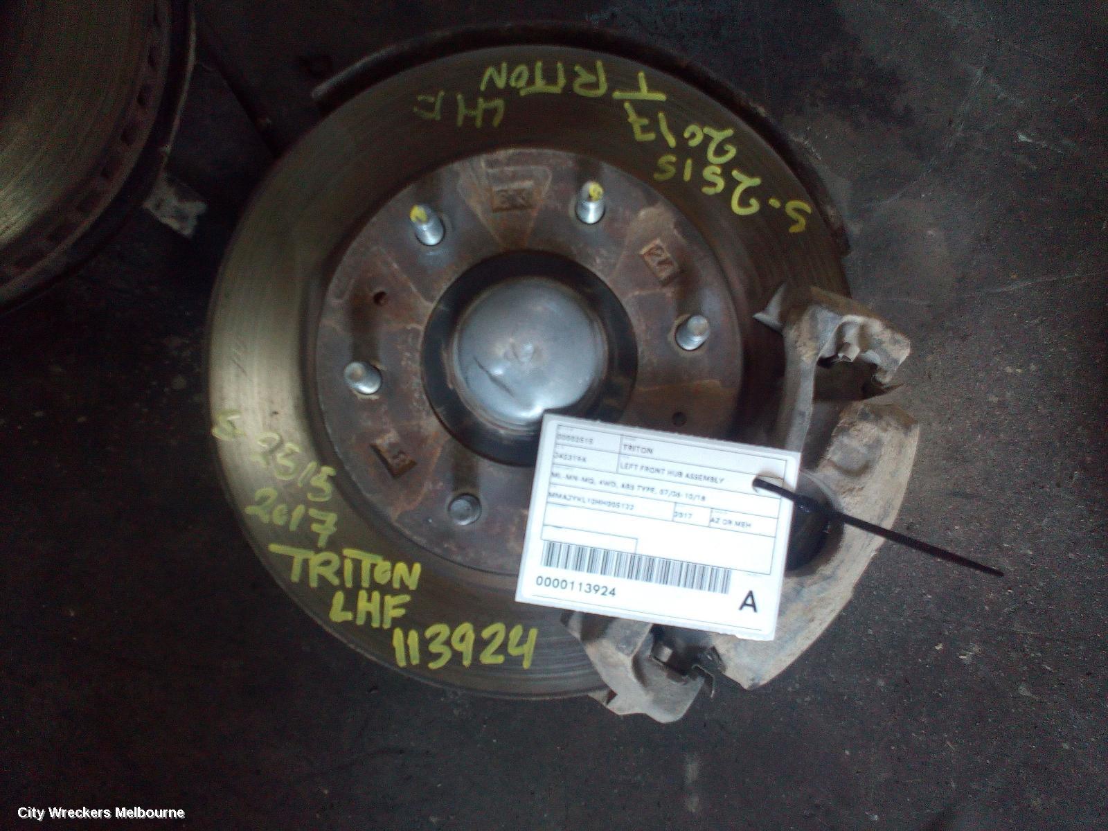 MITSUBISHI TRITON LEFT FRONT HUB ASSEMBLY, ML-MN-MQ, 4WD, ABS TYPE, 07/2006 - 10/2018