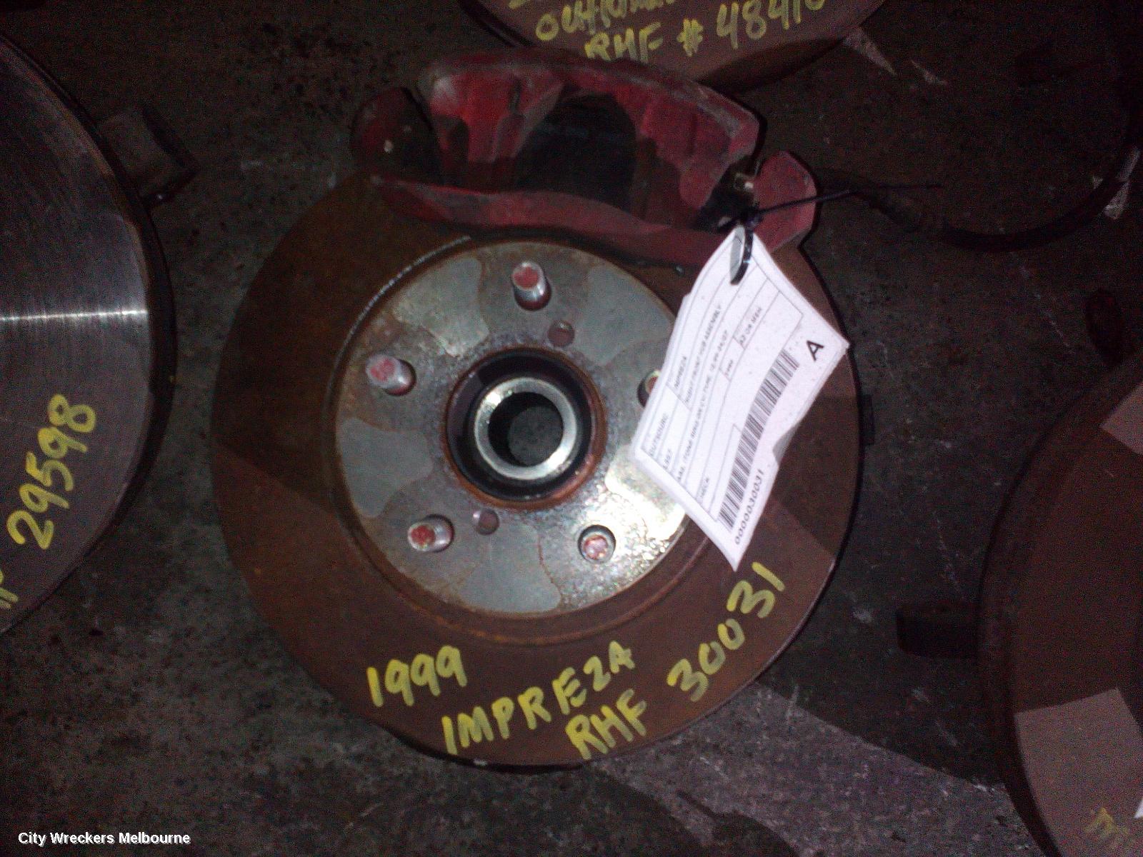 SUBARU IMPREZA RIGHT FRONT HUB ASSEMBLY, ABS, (TONE RING ON CV) TYPE, 10/1999 - 04/2007