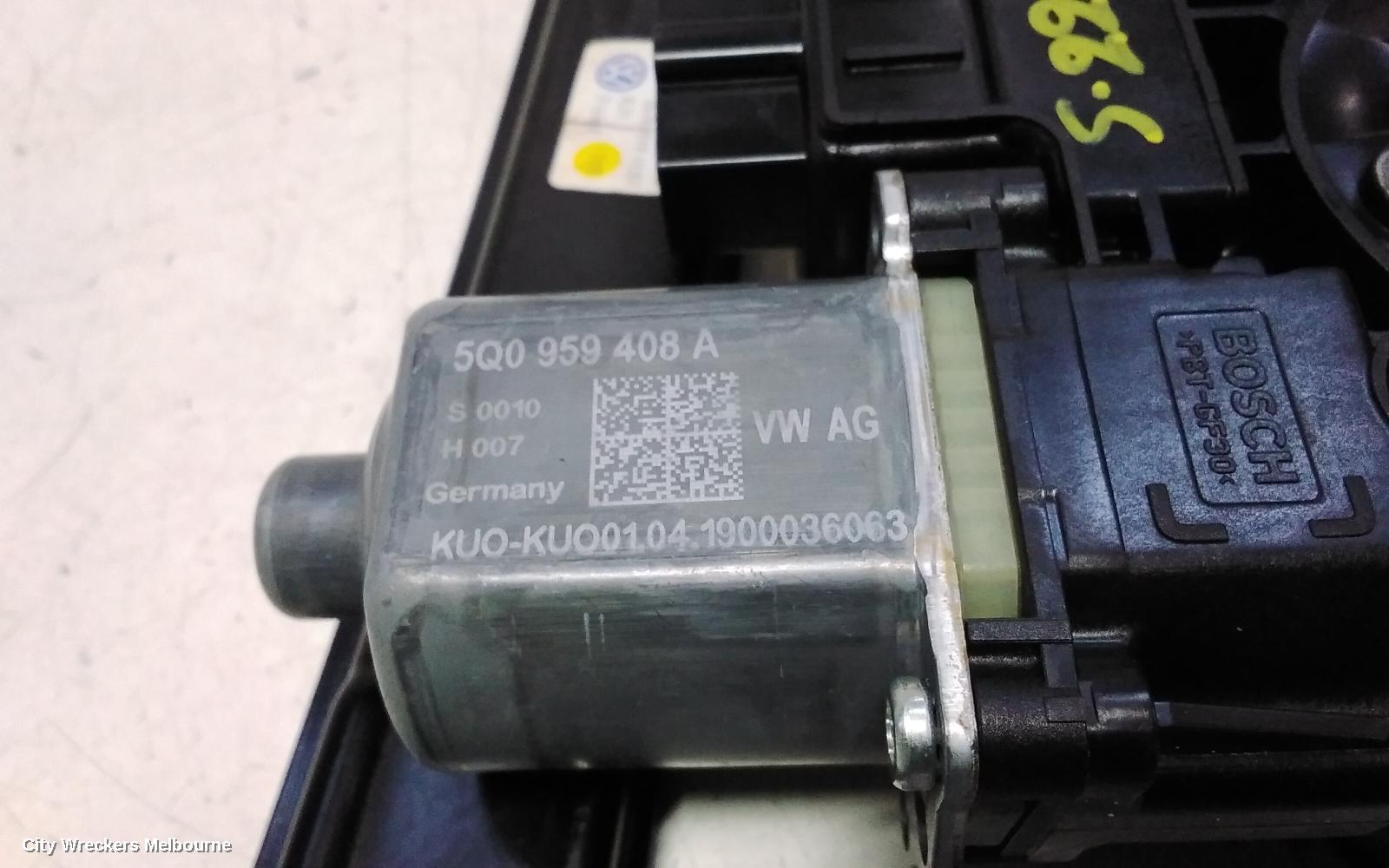 VOLKSWAGEN TIGUAN RIGHT REAR WND REG/MOTOR, DOOR REG ASSY (REG AND MOTOR), 5NA, 06/2016 ONWARDS, 5NA, 06/2016 ONWARDS