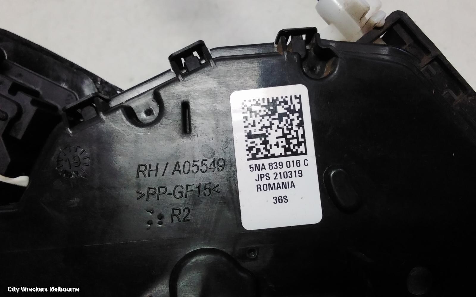 VOLKSWAGEN TIGUAN DOOR/BOOT/GATE LOCK, RIGHT REAR DOOR LOCK, 5NA, 06/2016 ONWARDS