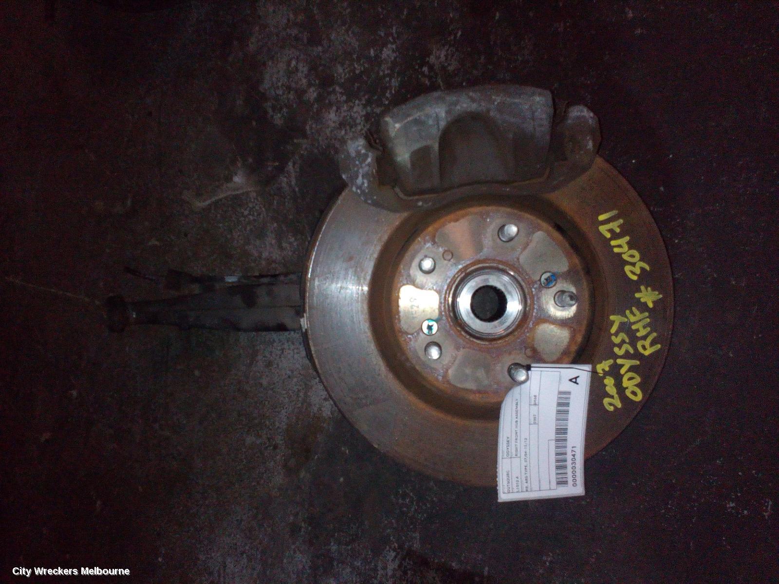 HONDA ODYSSEY RIGHT FRONT HUB ASSEMBLY, RB, ABS TYPE, 07/2004 - 12/2013