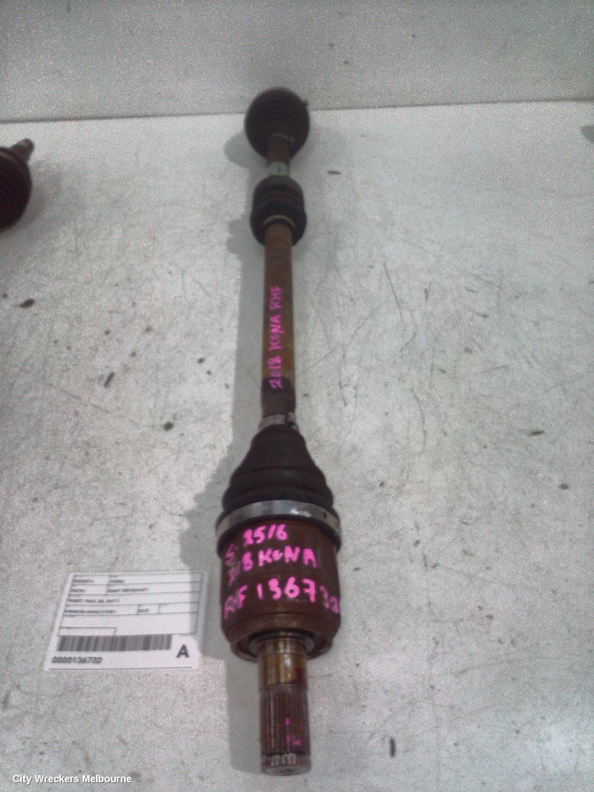 HYUNDAI KONA RIGHT DRIVESHAFT, FRONT, FWD, OS, 09/2017 ONWARDS