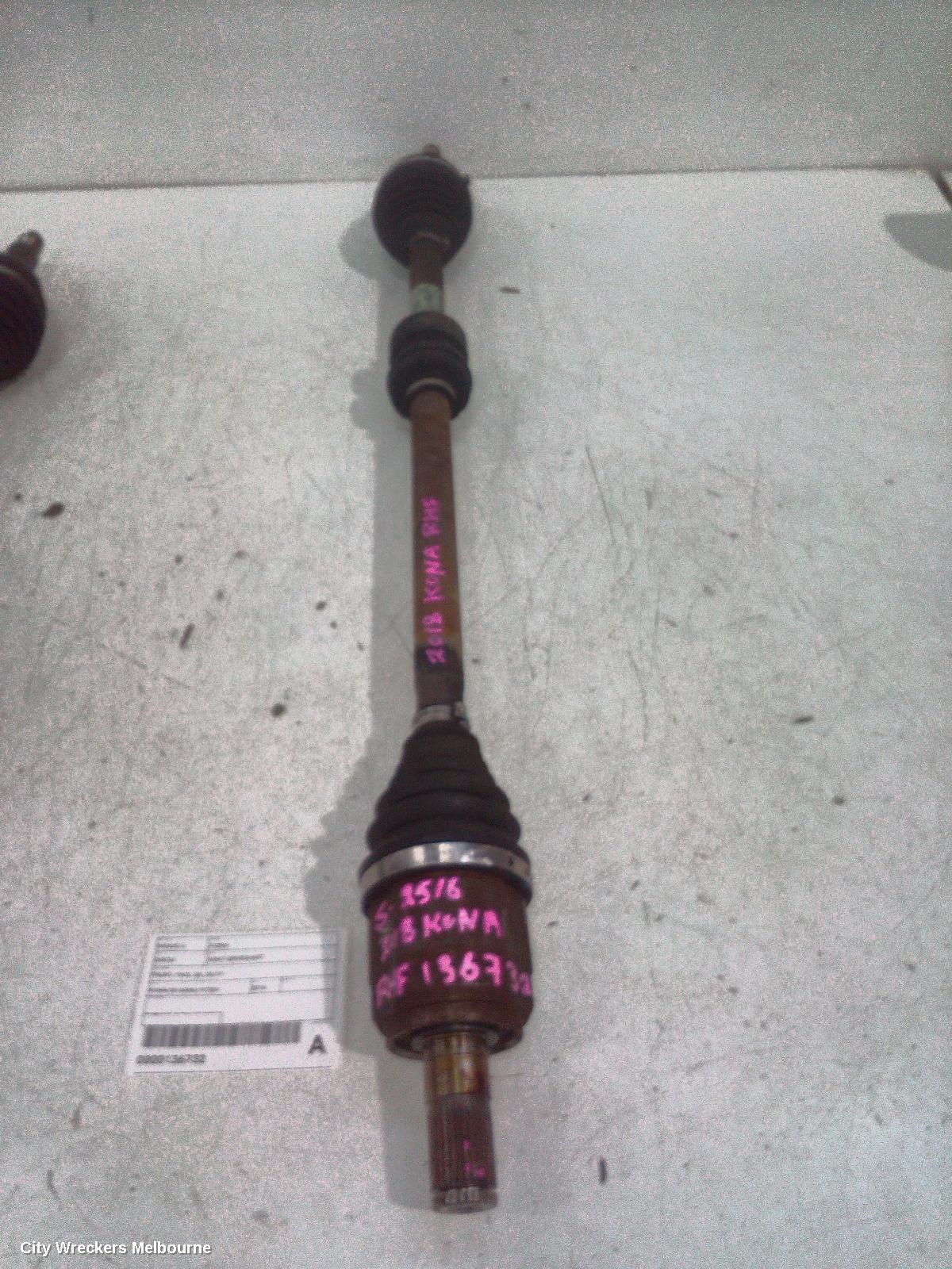 HYUNDAI KONA RIGHT DRIVESHAFT, FRONT, FWD, OS, 09/2017 ONWARDS