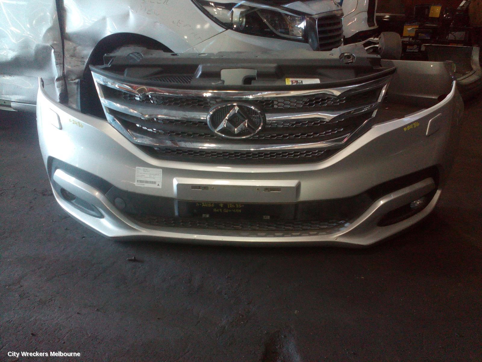 LDV G10 FRONT BUMPER, SV7A, WAGON, BUMPER BAR, W/ HEADLAMP WASHER JET TYPE, 04/2015 - 08/2022