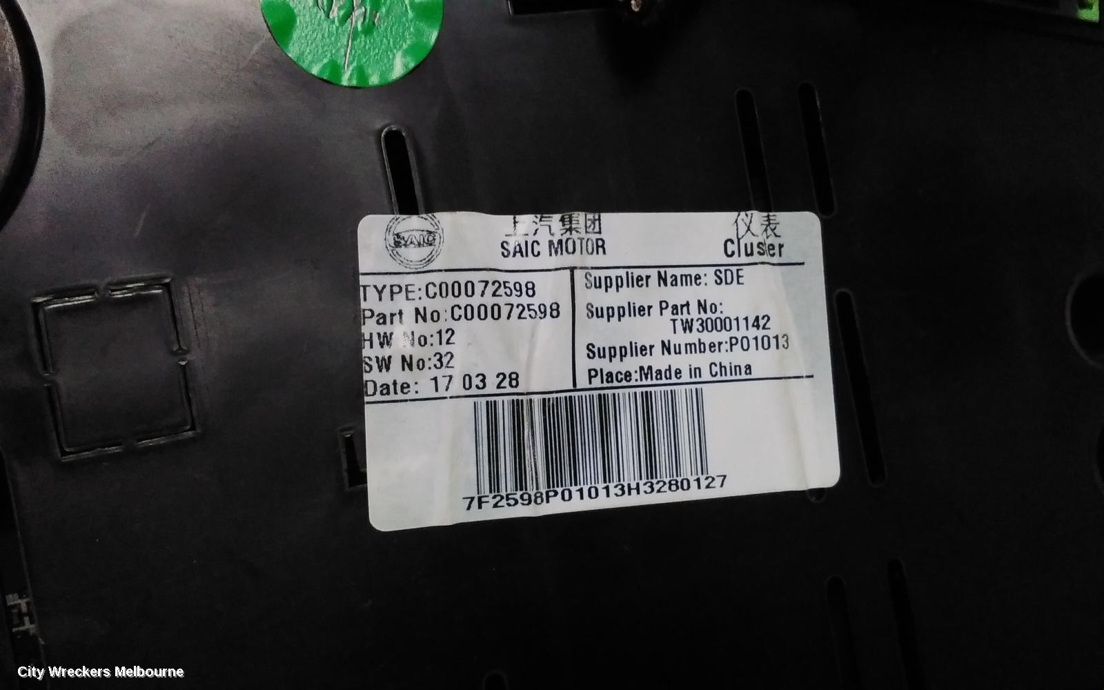 LDV G10 INSTRUMENT CLUSTER, PETROL, AUTO T/M, SV7A/SV7C, WAGON/VAN, 04/2015 - 06/2021