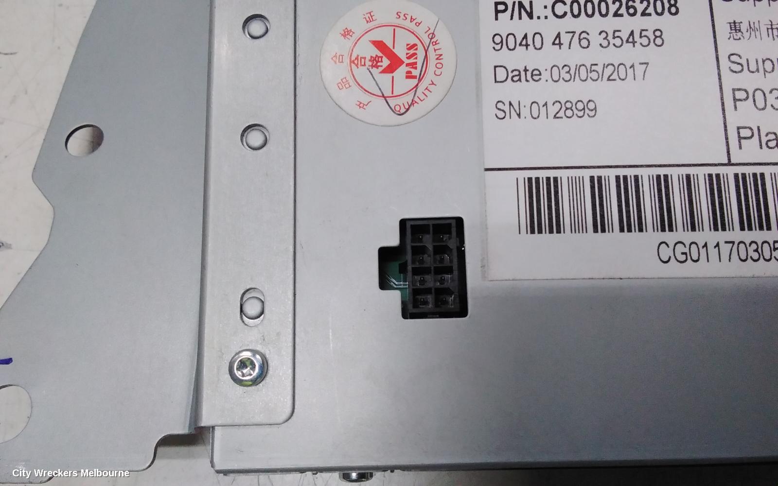 LDV G10 RADIO/CD/DVD/SAT/TV, DISPLAY UNIT, 10IN TOUCHSCREEN, SV7A/SV7C, WAGON/VAN, 04/2015 ONWARDS