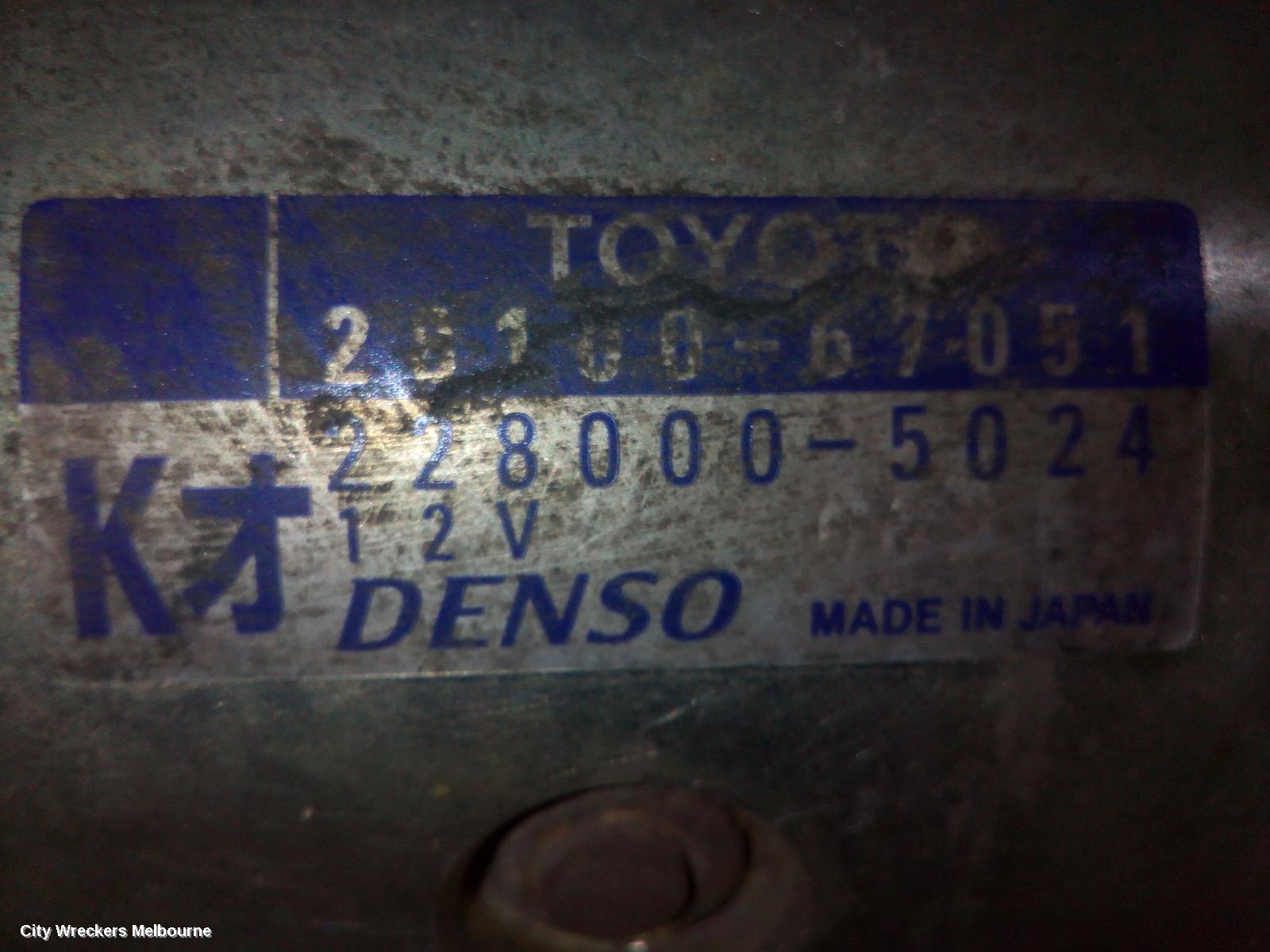 TOYOTA PRADO STARTER, DIESEL, 3.0, 1KD-FTV, 150 SERIES, 08/2009 - 05/2015