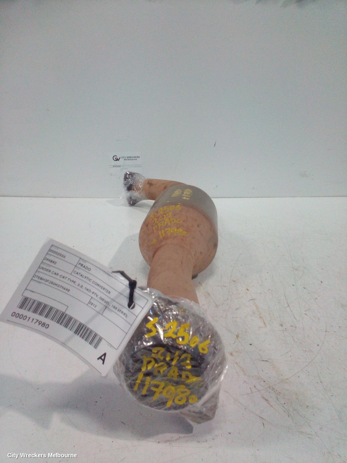 TOYOTA PRADO CATALYTIC CONVERTER, UNDER CAR-CAT TYPE, 3.0, 1KD-FTV, DIESEL, 150 SERIES, 08/2009 - 05/2015
