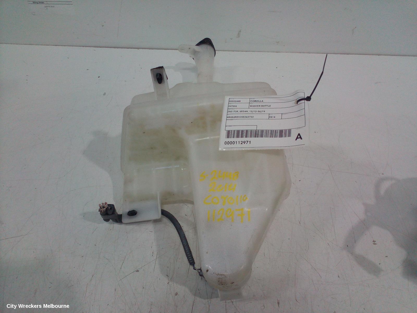 TOYOTA COROLLA WASHER BOTTLE, ZRE172R, SEDAN, 12/2013 - 06/2019