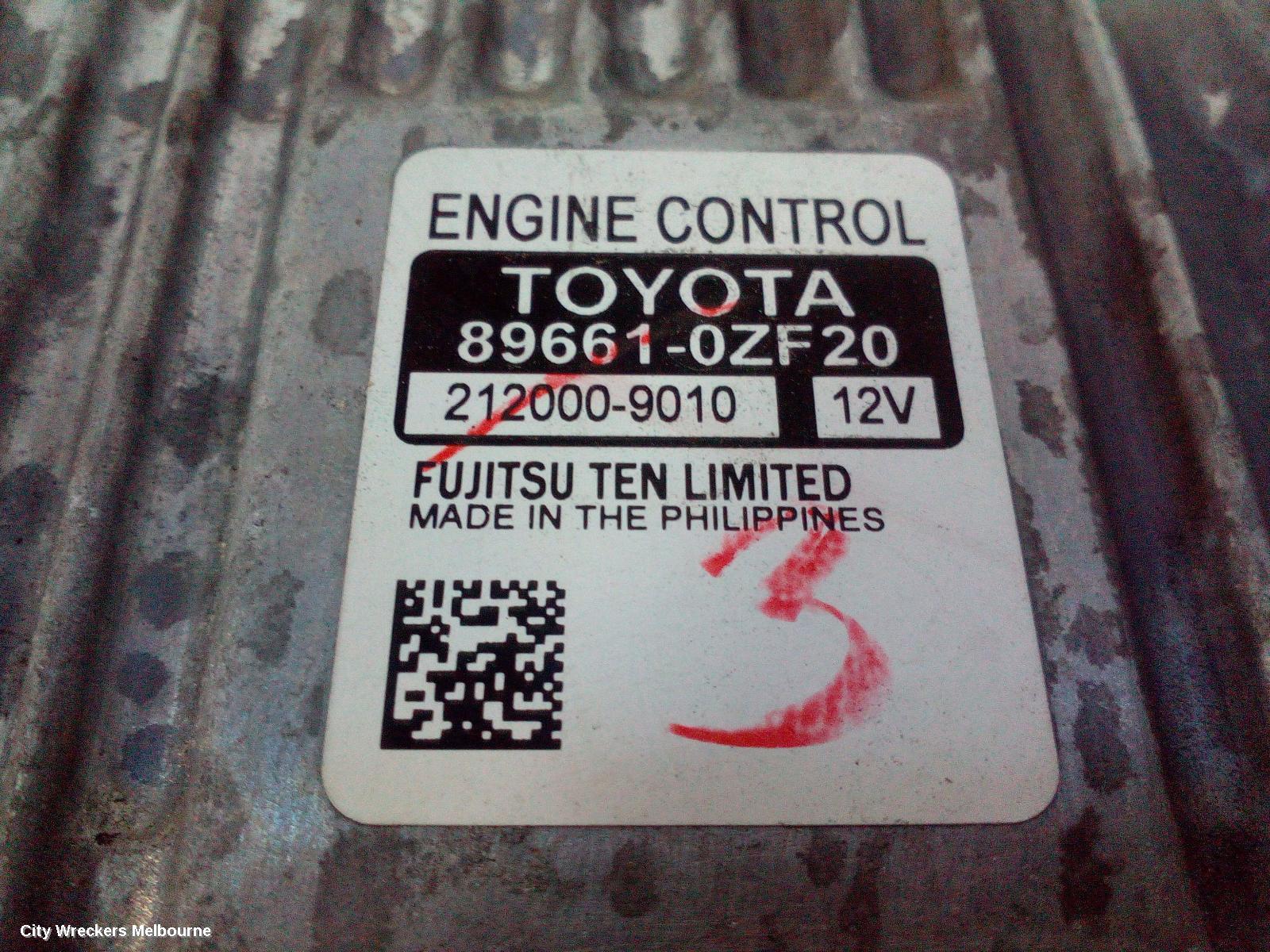 TOYOTA COROLLA ECU, ENGINE ECU, AUTO T/M, ECU ONLY, ZRE172R, 12/2013 - 06/2019