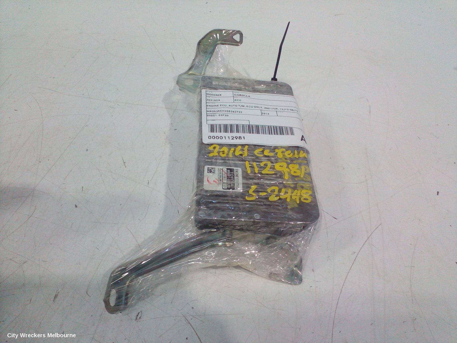 TOYOTA COROLLA ECU, ENGINE ECU, AUTO T/M, ECU ONLY, ZRE172R, 12/2013 - 06/2019
