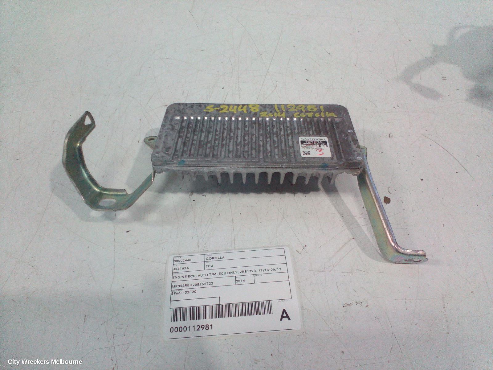 TOYOTA COROLLA ECU, ENGINE ECU, AUTO T/M, ECU ONLY, ZRE172R, 12/2013 - 06/2019