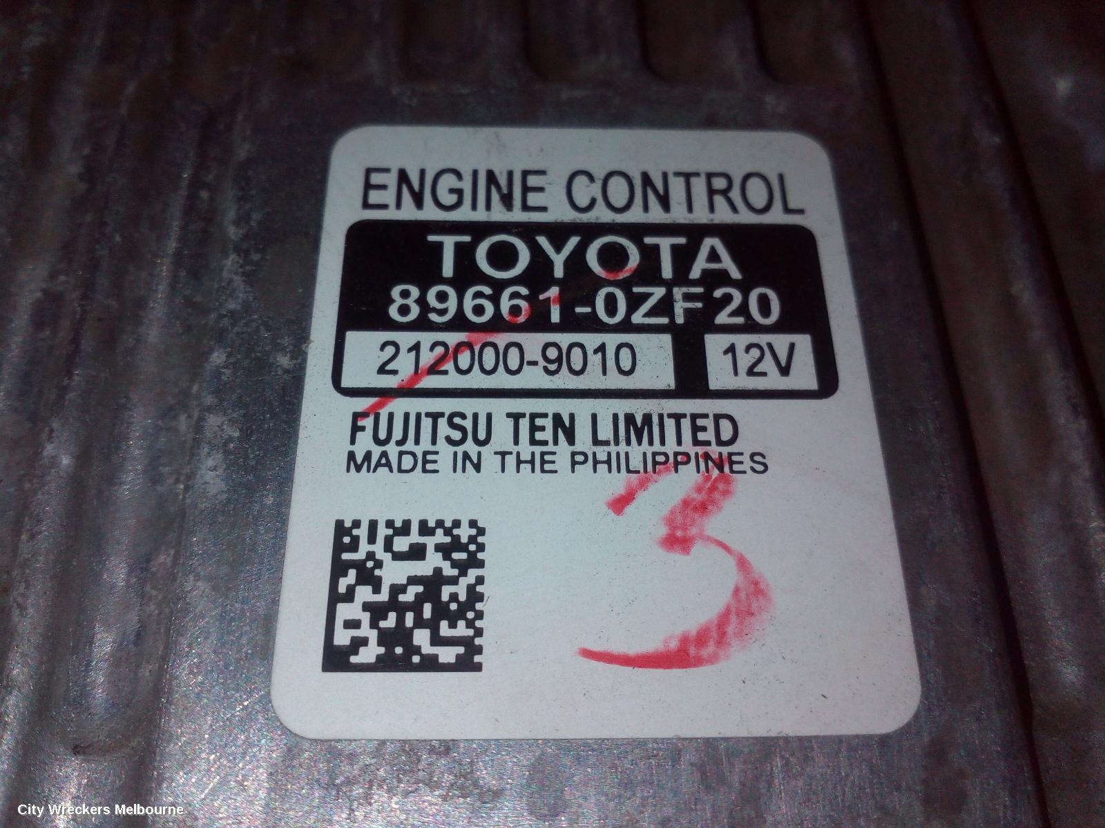 TOYOTA COROLLA ECU, ENGINE ECU, AUTO T/M, ECU ONLY, ZRE172R, 12/2013 - 06/2019