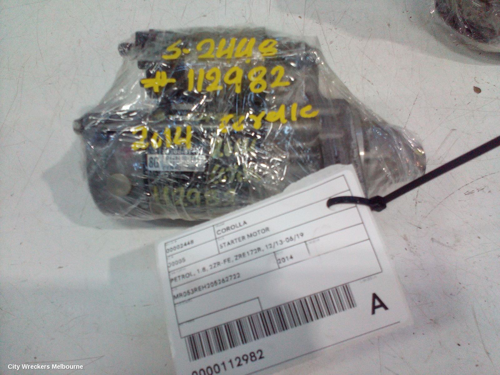 TOYOTA COROLLA STARTER, PETROL, 1.8, 2ZR-FE, ZRE172R, 12/2013 - 06/2019