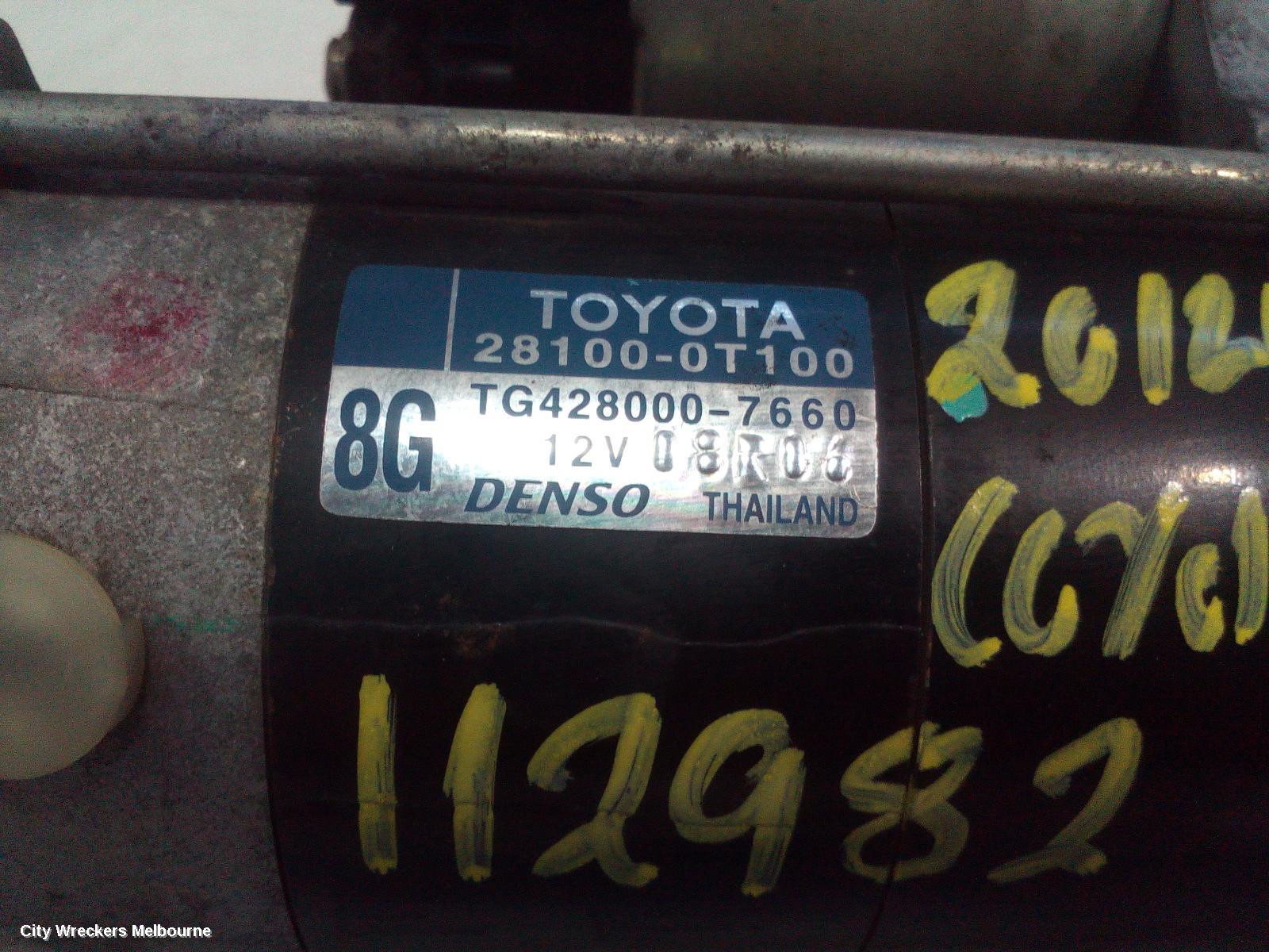 TOYOTA COROLLA STARTER, PETROL, 1.8, 2ZR-FE, ZRE172R, 12/2013 - 06/2019