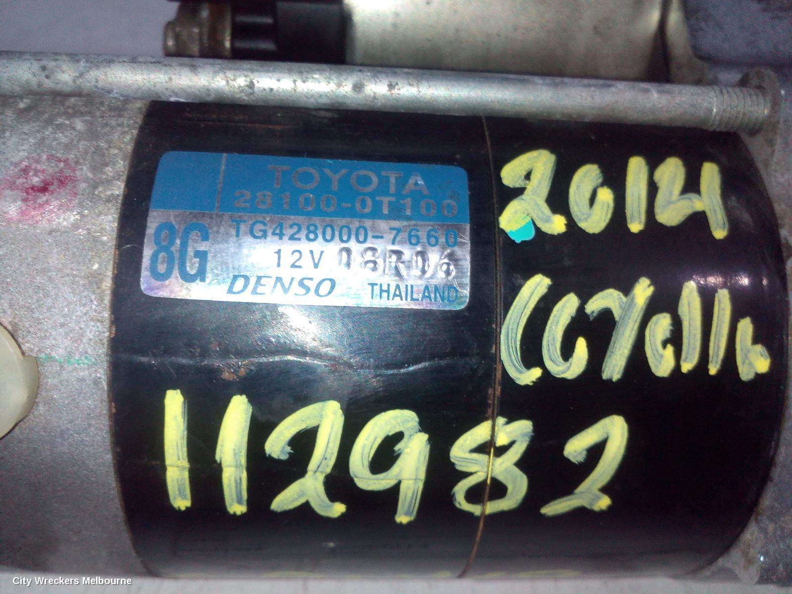 TOYOTA COROLLA STARTER, PETROL, 1.8, 2ZR-FE, ZRE172R, 12/2013 - 06/2019