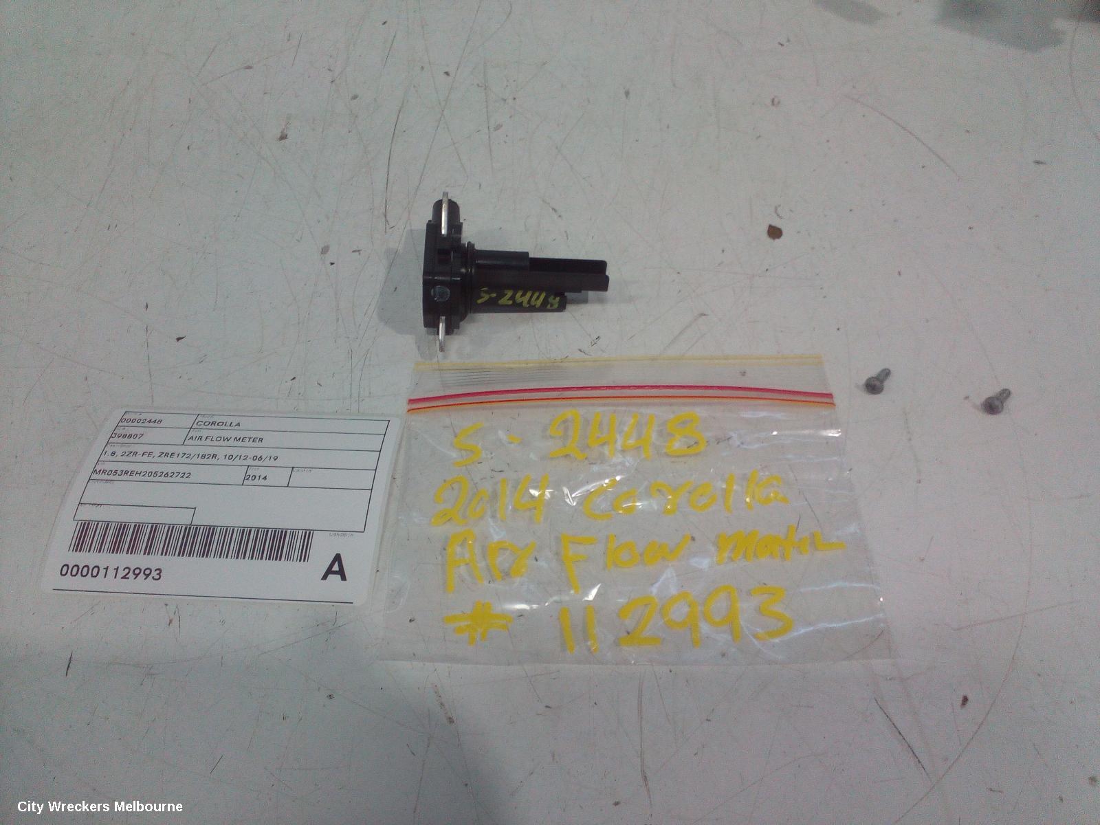 TOYOTA COROLLA AIR FLOW METER, 1.8, 2ZR-FE, ZRE172/20182R, 10/2012 - 06/2019