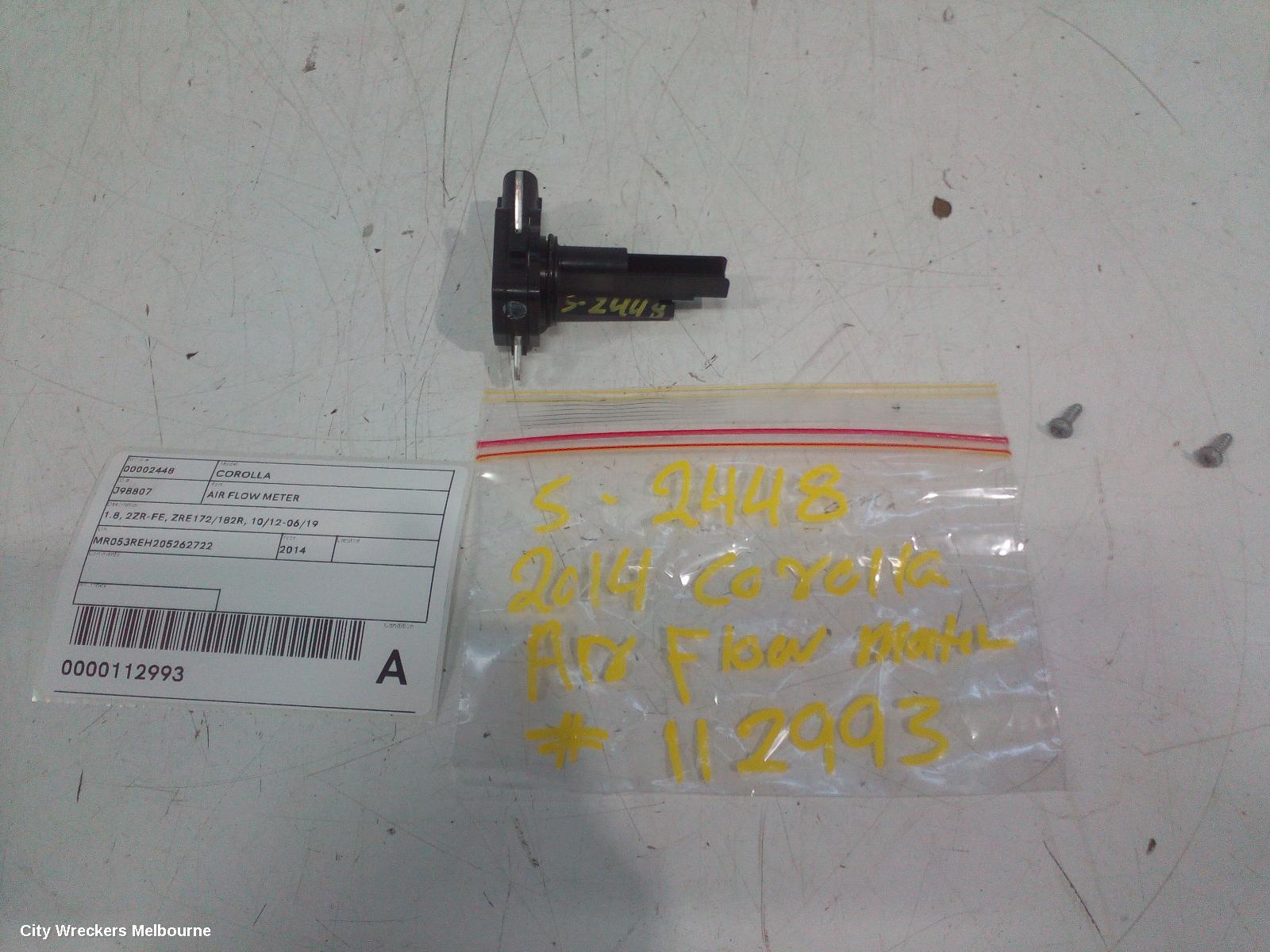 TOYOTA COROLLA AIR FLOW METER, 1.8, 2ZR-FE, ZRE172/20182R, 10/2012 - 06/2019