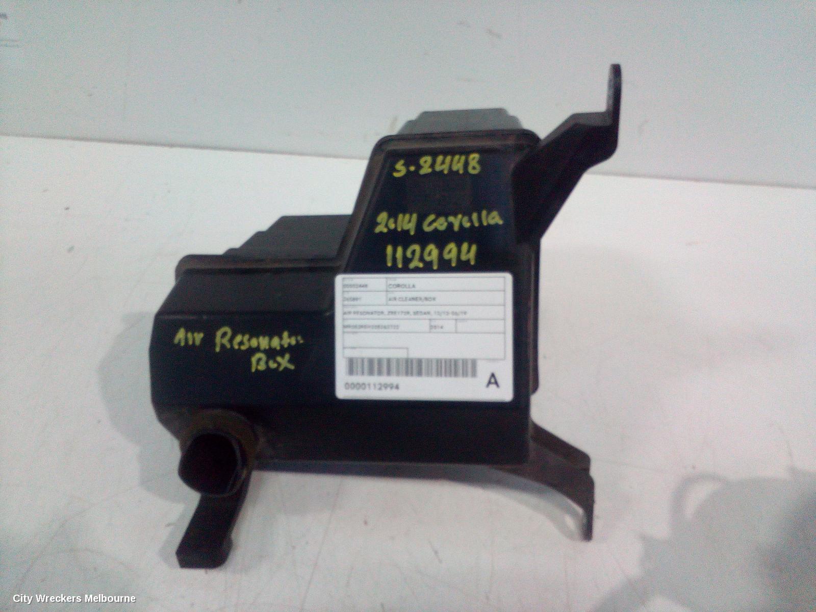 TOYOTA COROLLA AIR CLEANER/BOX, AIR RESONATOR, ZRE172R, SEDAN, 12/2013 - 06/2019