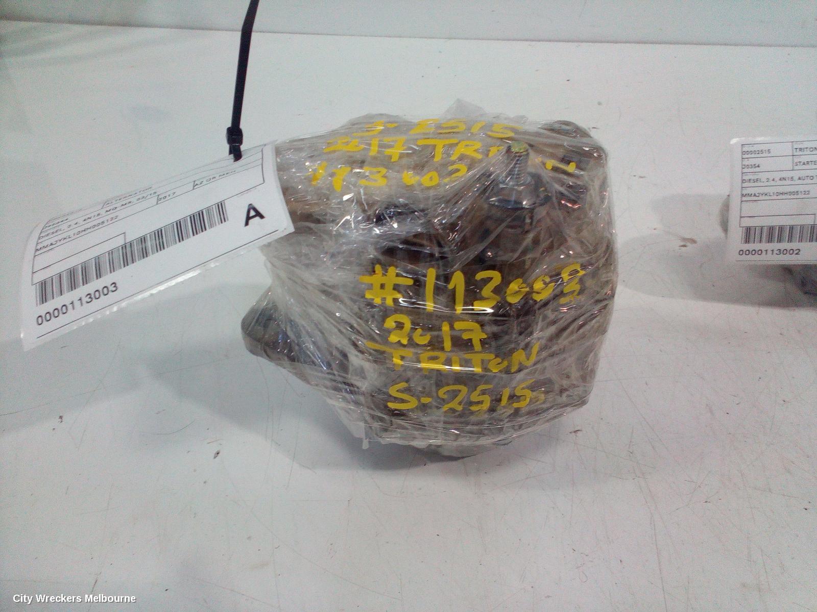 MITSUBISHI TRITON ALTERNATOR, DIESEL, 2.4, 4N15, MQ-MR, 03/2015 ONWARDS