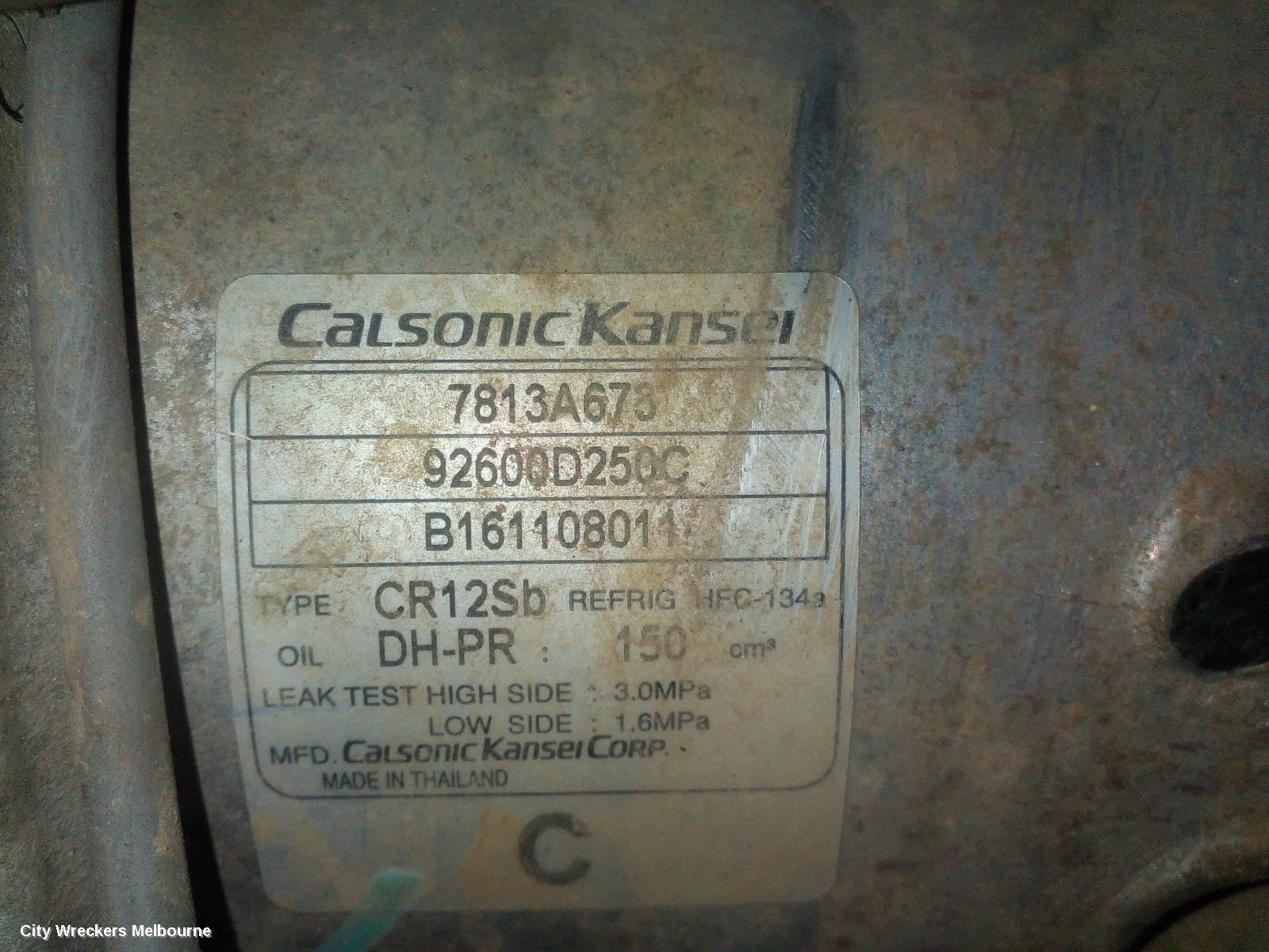 MITSUBISHI TRITON A/C COMPRESSOR, MQ-MR, 2.4, 4N15, DIESEL, 03/2015 ONWARDS