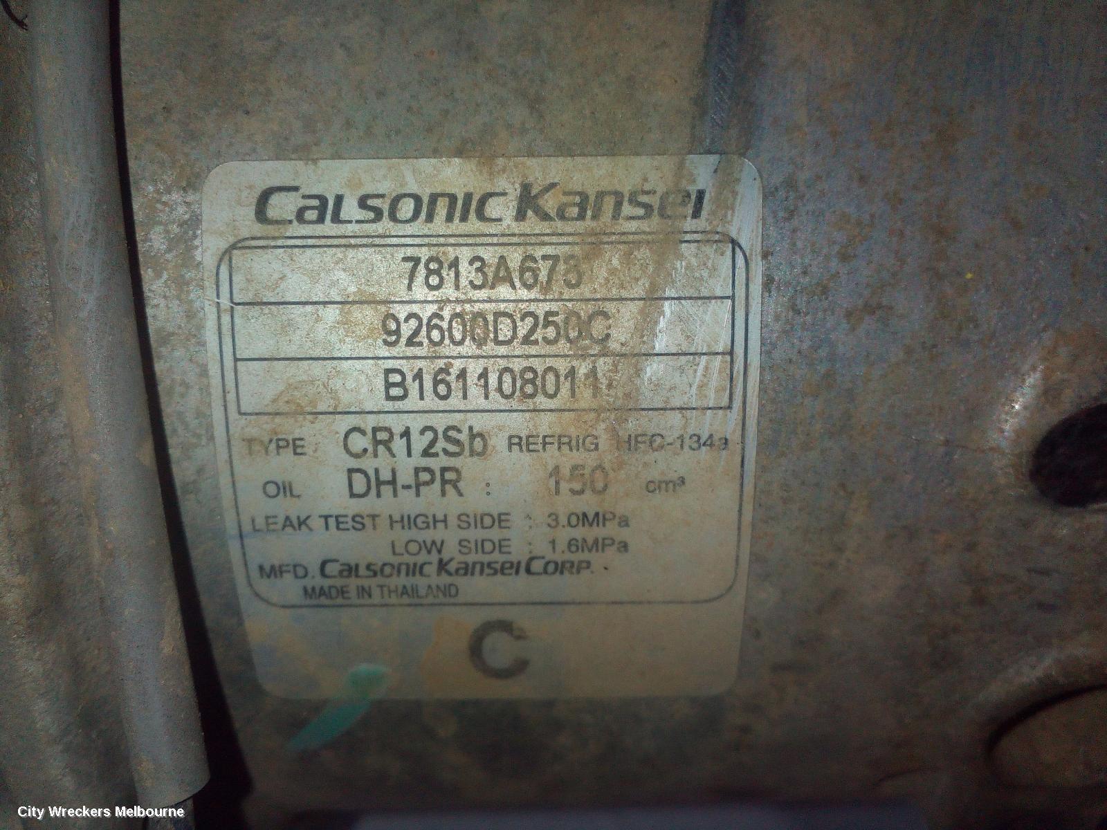 MITSUBISHI TRITON A/C COMPRESSOR, MQ-MR, 2.4, 4N15, DIESEL, 03/2015 ONWARDS