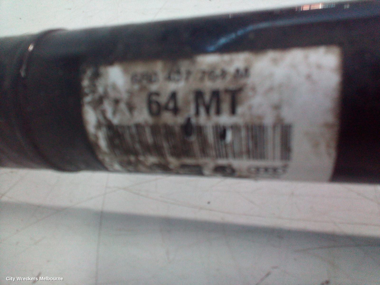 VOLKSWAGEN POLO RIGHT DRIVESHAFT, AUTO T/M, PETROL, 1.4, TURBO, 6R, 05/2010 - 05/2014