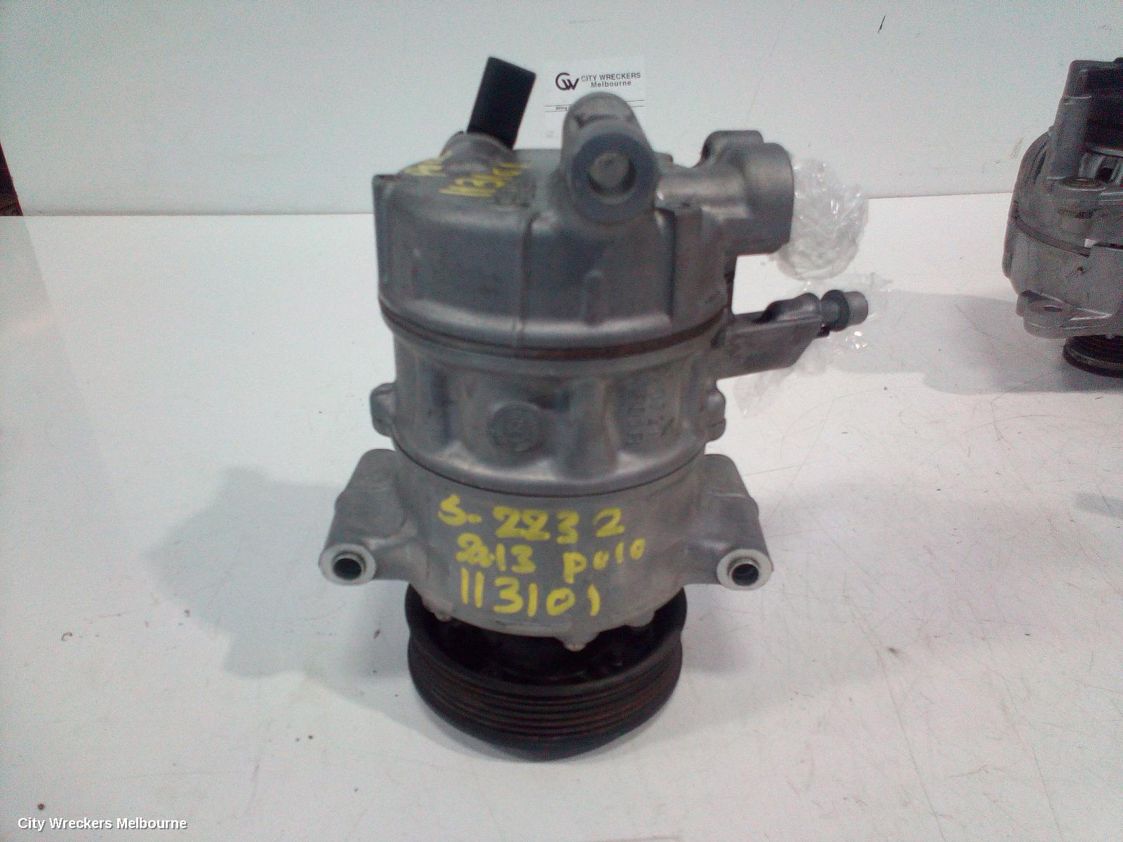 VOLKSWAGEN POLO A/C COMPRESSOR, 6R, 1.4, PETROL, TURBO/SCHARGED, 05/2010 - 05/2014
