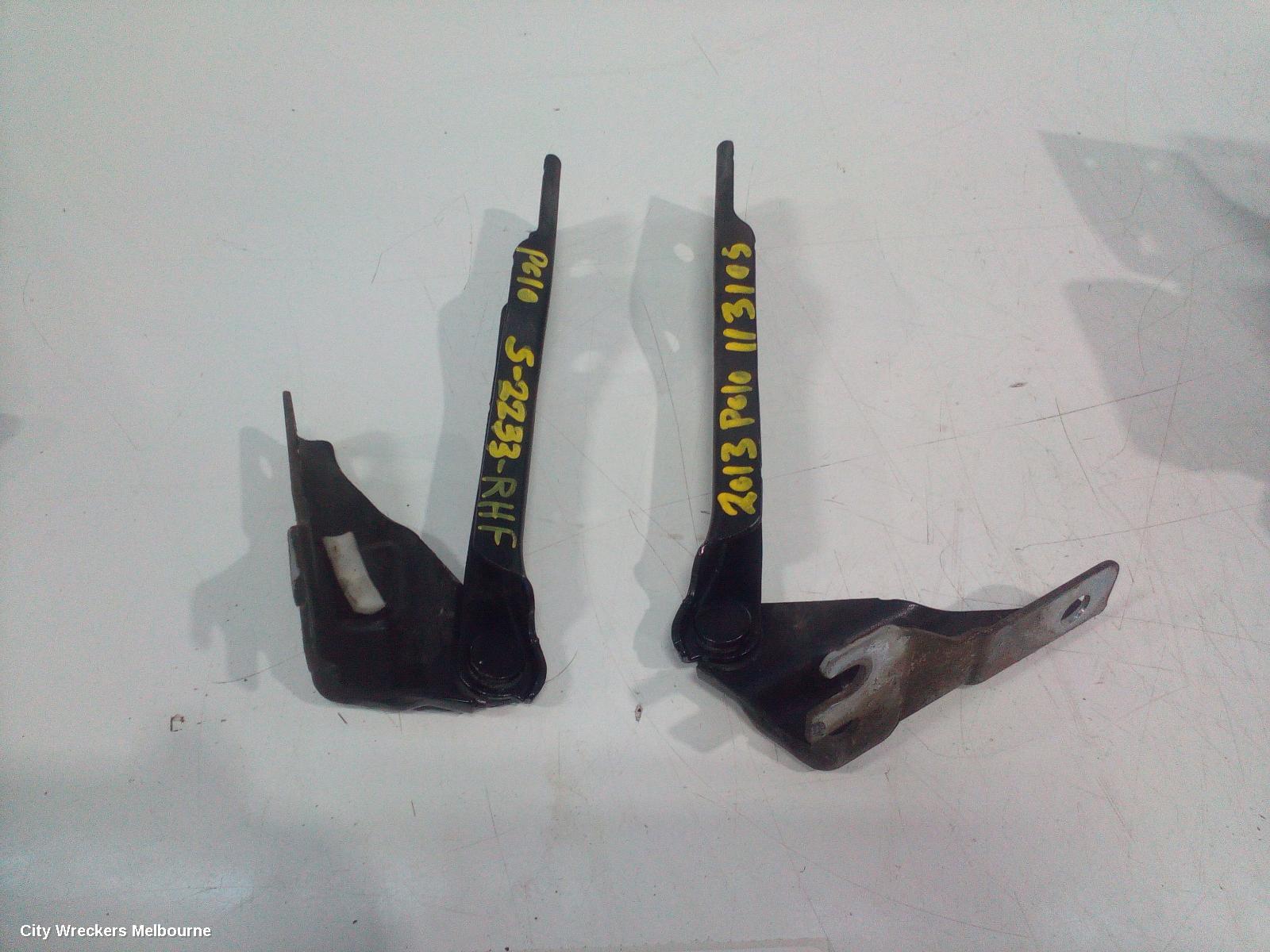 VOLKSWAGEN POLO BONNET HINGE/STRUT, HINGES (PAIR), 6R, 05/2010 - 09/2017